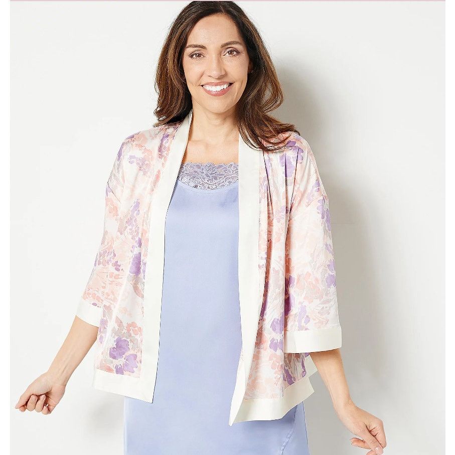 Other Breezies Open Front Short Sleeve Lounge Topper Size XL/1X Size XL / US 12-14 / IT 48-50 - 9 Thumbnail