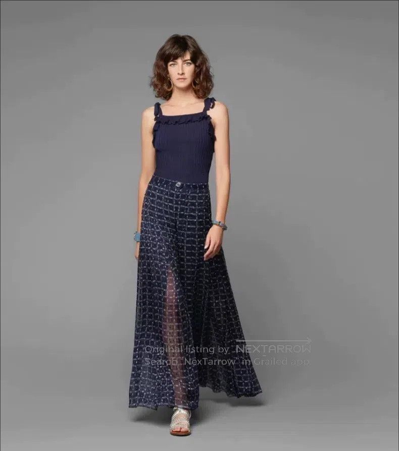 Chanel Chanel 20P dark blue lace-up ruffle knitted vest Size XS / US 0-2 / IT 36-38 - 8 Thumbnail