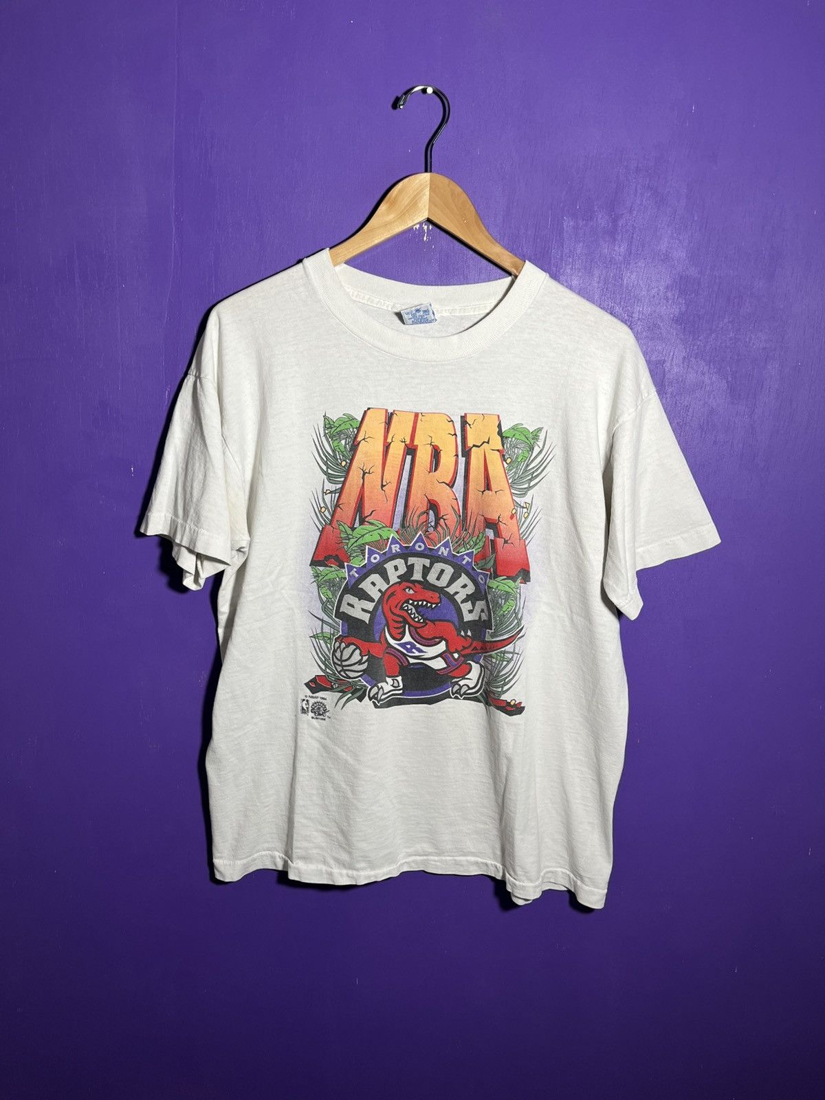 NBA × Salem Sportswear × Vintage Vintage 1994 Salem Toronto raptors t-shirt Size US L / EU 52-54 / 3 - 1 Thumbnail