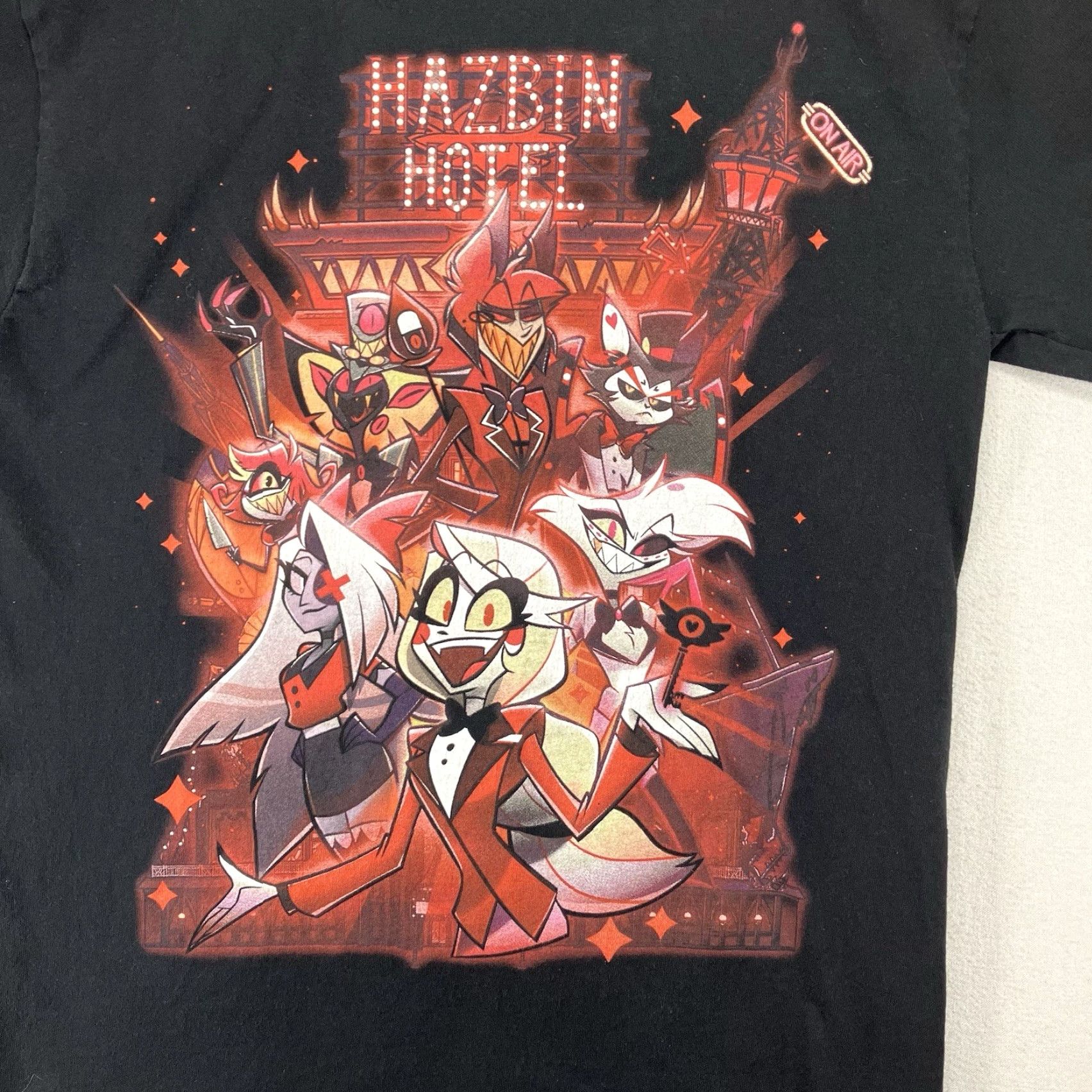 Hot Topic Hot Topic Hazbin Hotel T Shirt Women S Heavy Knit Cotton Black Crew Neck Short Sleeve Angel Graphic Logo All Seasons Limited Edition Size S / US 4 / IT 40 - 3 Thumbnail
