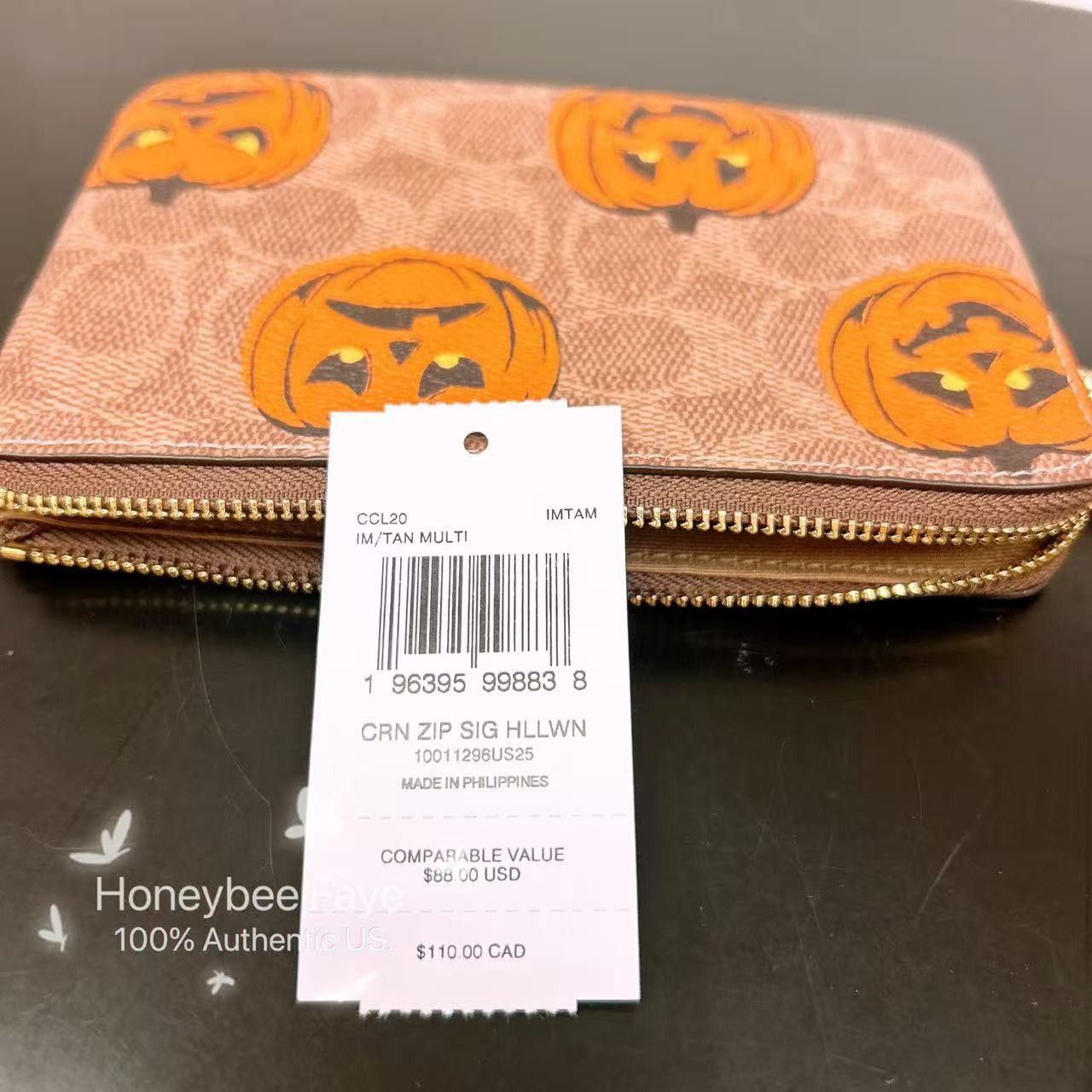 Coach Corner Zip Wristlet In Signature Canvas With Halloween Print Size ONE SIZE - 4 Thumbnail
