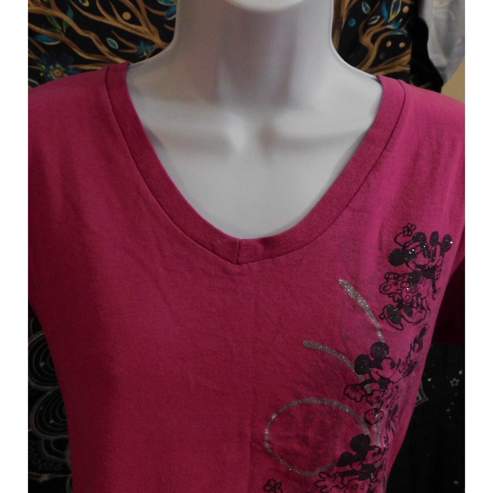 Disney Disney Store Mickey And Minnie Glitter Scroll Tee Size M / US 6-8 / IT 42-44 - 6 Thumbnail