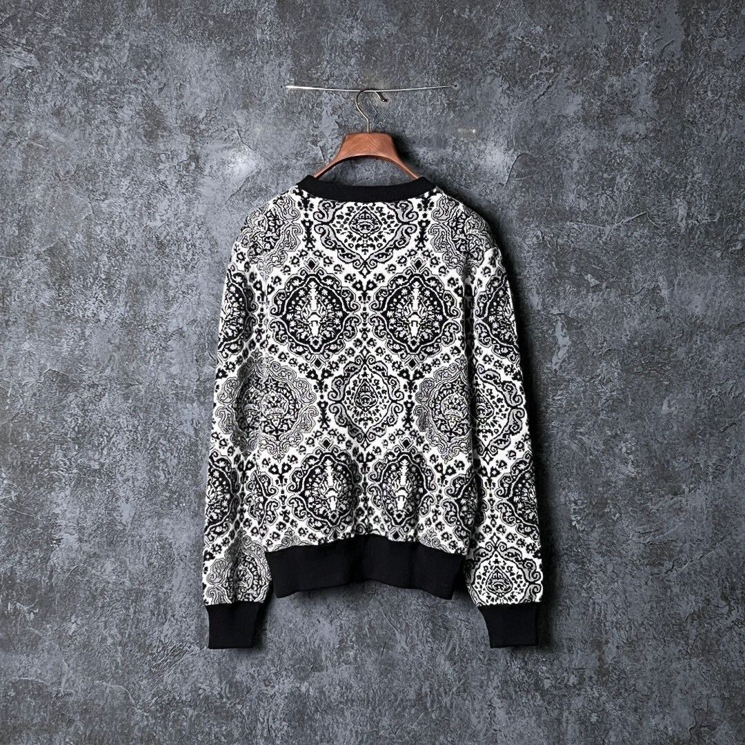 Dior black and white patterned pullover sweater Size US XL / EU 56 / 4 - 1 Thumbnail