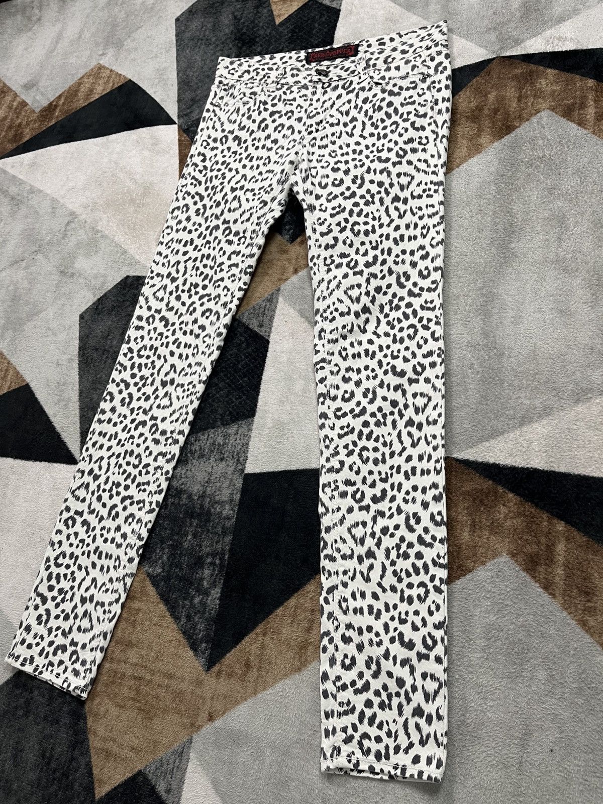 Hysteric Glamour Y2K Redpepper Japan Leopard Embroidered Vkei Punk Jeans Size US 31 - 5 Thumbnail