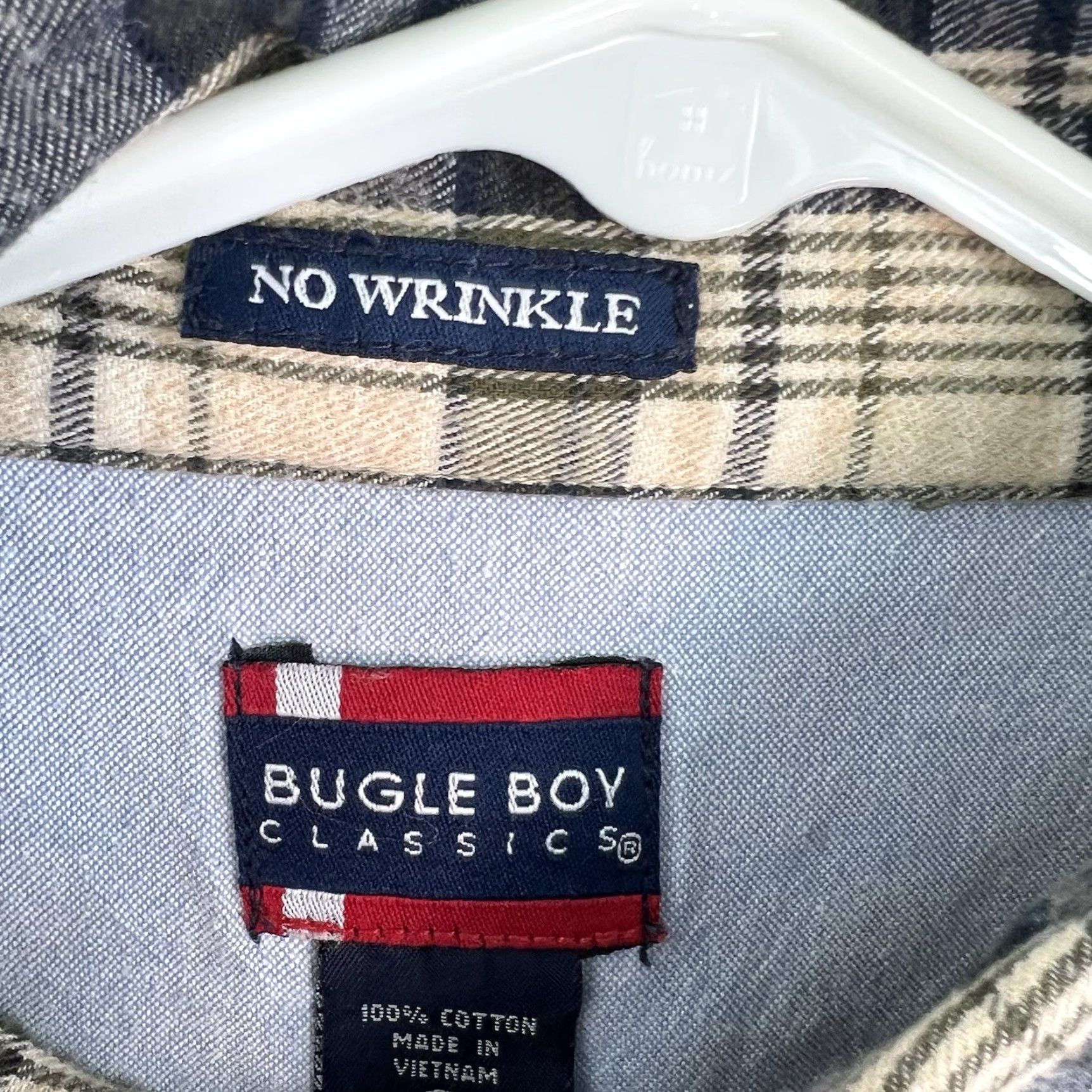Bugle Boy Bugle Boy Multicolor Plaid Button-Up Shirt Adult XL Hand Bleached Flannel Deer Skull Flag Grunge Boho Casual Long Sleeve Mens Size XL / US 12-14 / IT 48-50 - 6 Thumbnail