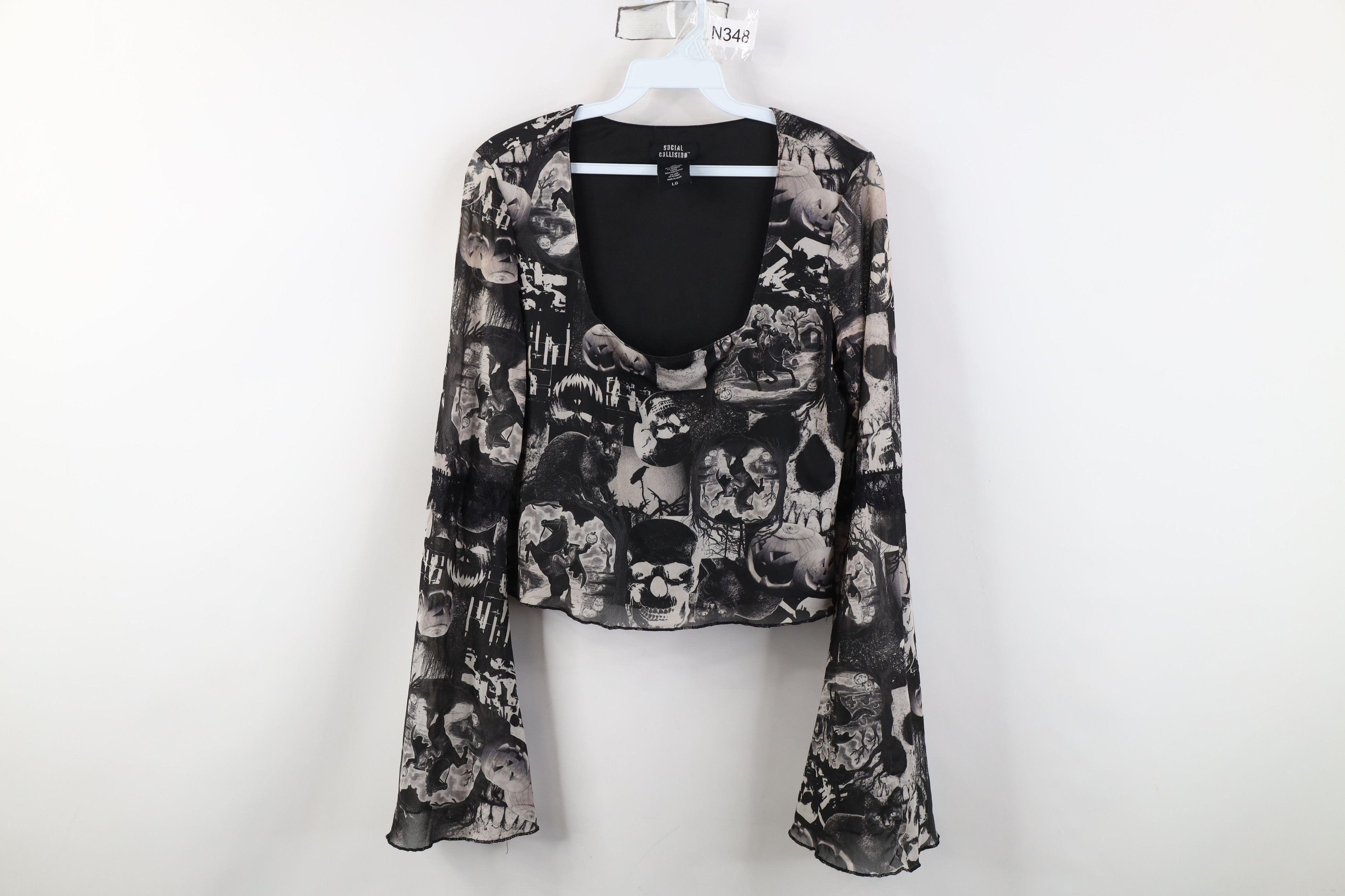 Vintage Vintage Y2K Babydoll Halloween Long Sleeve T-Shirt Size L / US 10 / IT 46 - 1 Thumbnail