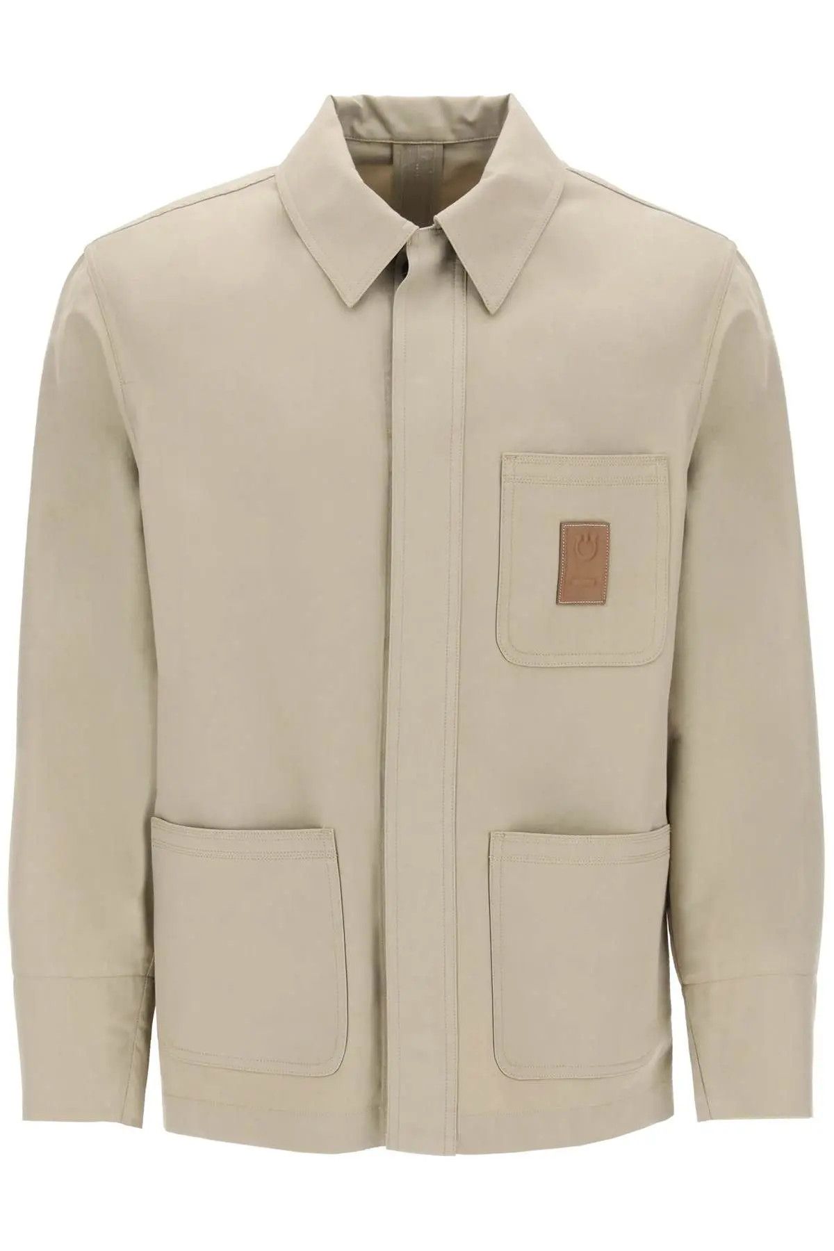 image of Salvatore Ferragamo O1S22I1N0224 Cotton Jacket In Khaki, Men's (Size Medium)