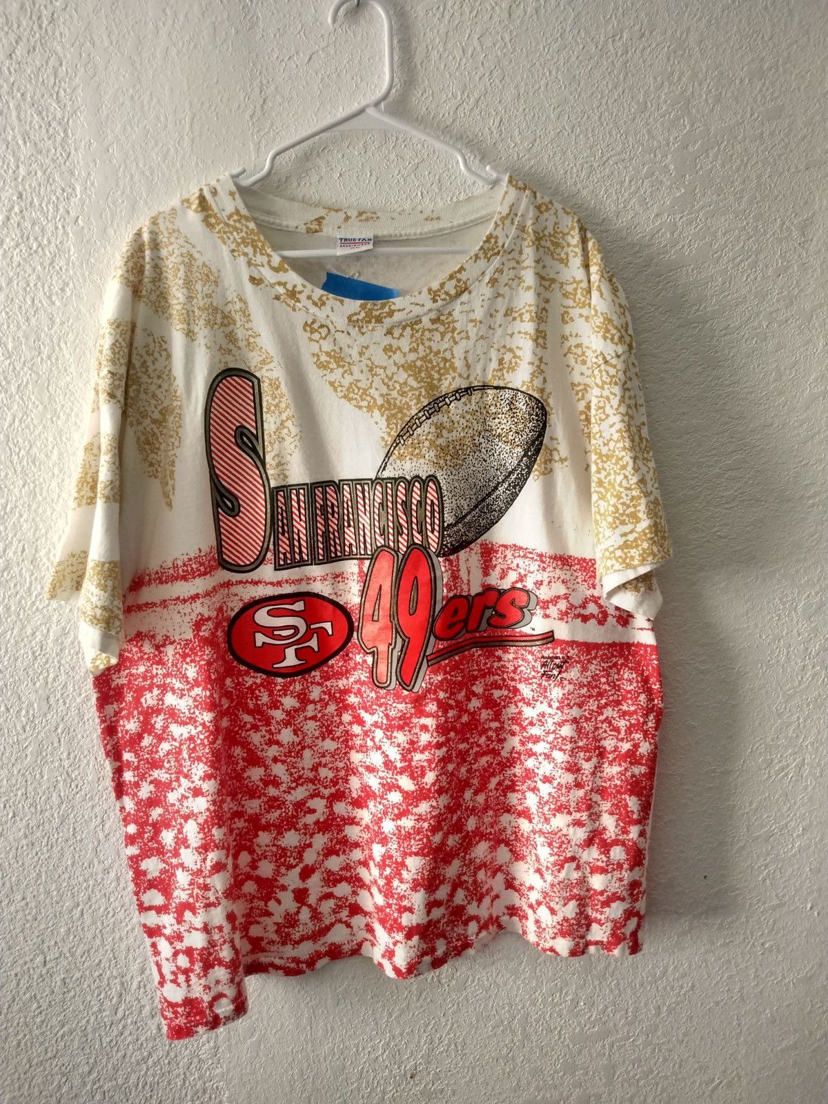 Image of Vintage True Fan San Francisco 49Ers Aop Single Stitch XL in Red, Men's