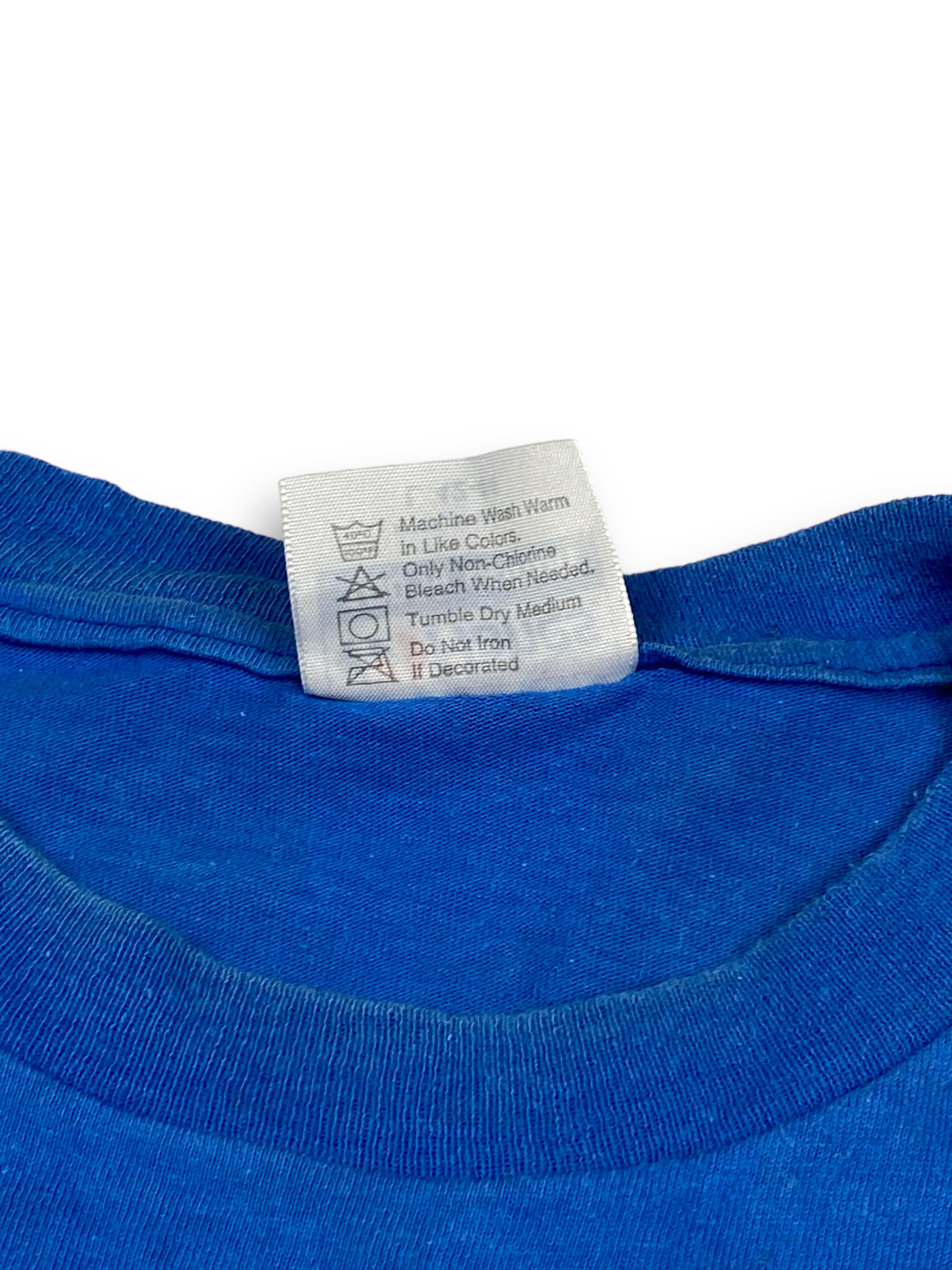 Other Vintage HANES Single Stitch Graphic Blue Print T-Shirt M619 Size US M / EU 48-50 / 2 - 7 Thumbnail