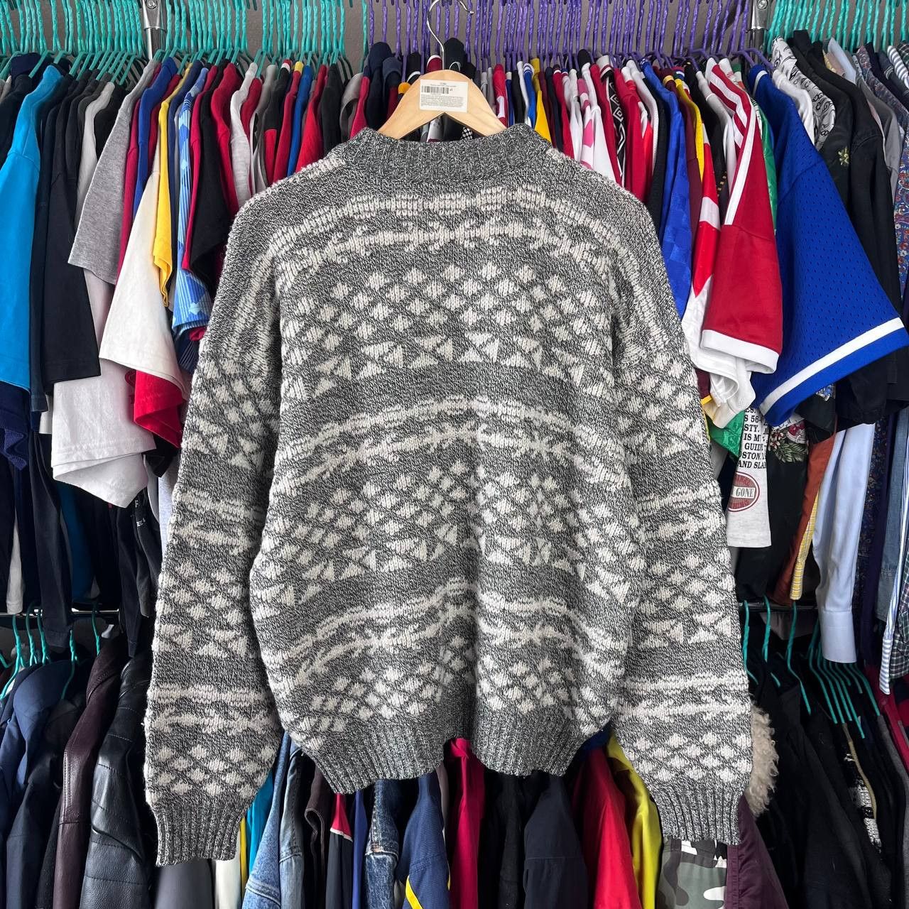 Lacoste 90s Lacoste Chemise Nordic Fair Isle Wool Knit Sweater Size US L / EU 52-54 / 3 - 10 Thumbnail