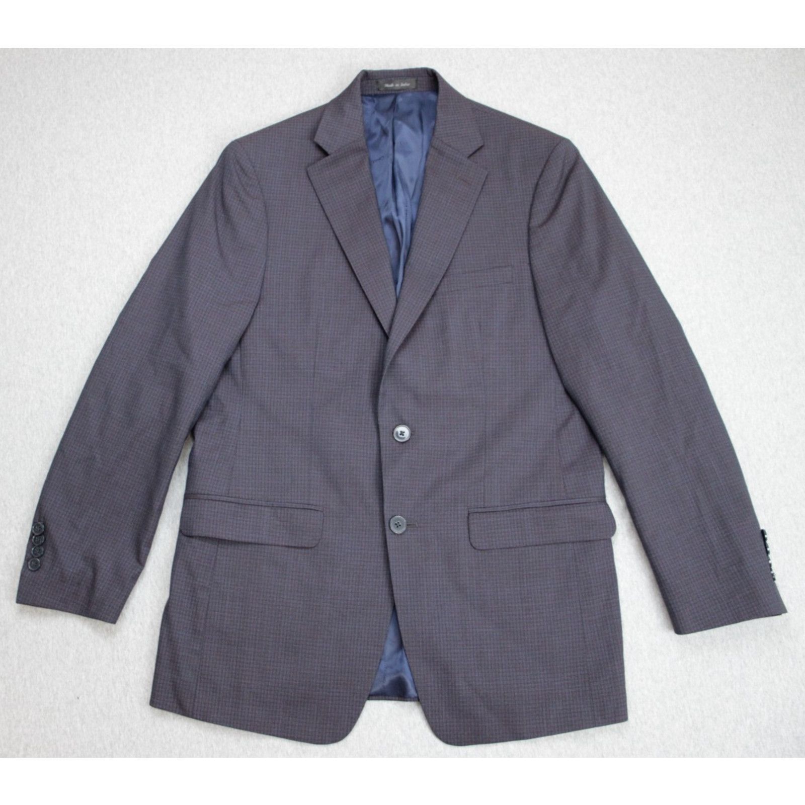 Calvin Klein Calvin Klein Blazer Mens Size 38R Check 100% Wool 2 Button Size 38R - 2 Thumbnail