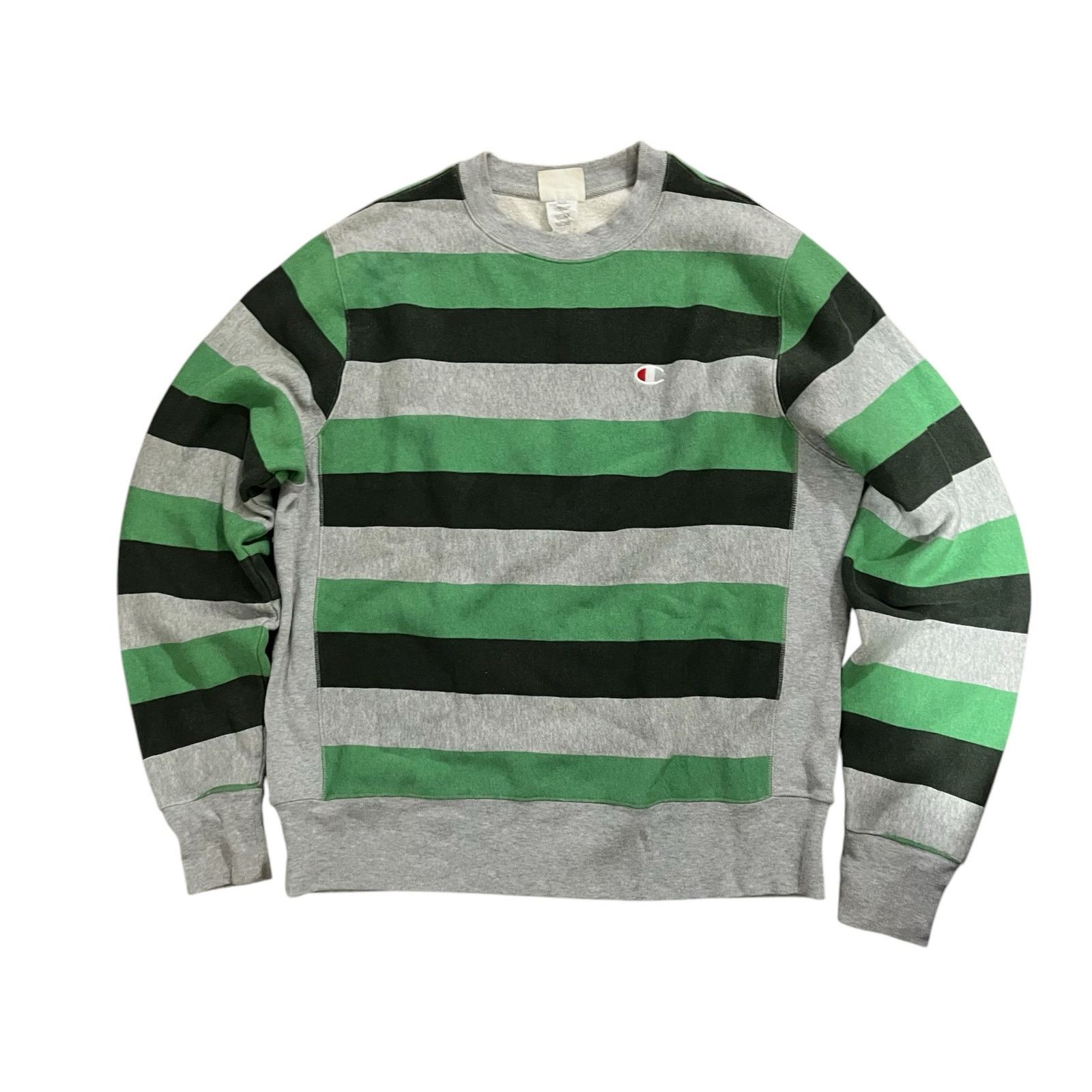 Champion Champion Mens Vintage Striped Green Black Gray Sweatshirt Size US XXL / EU 58 / 5 - 6 Thumbnail