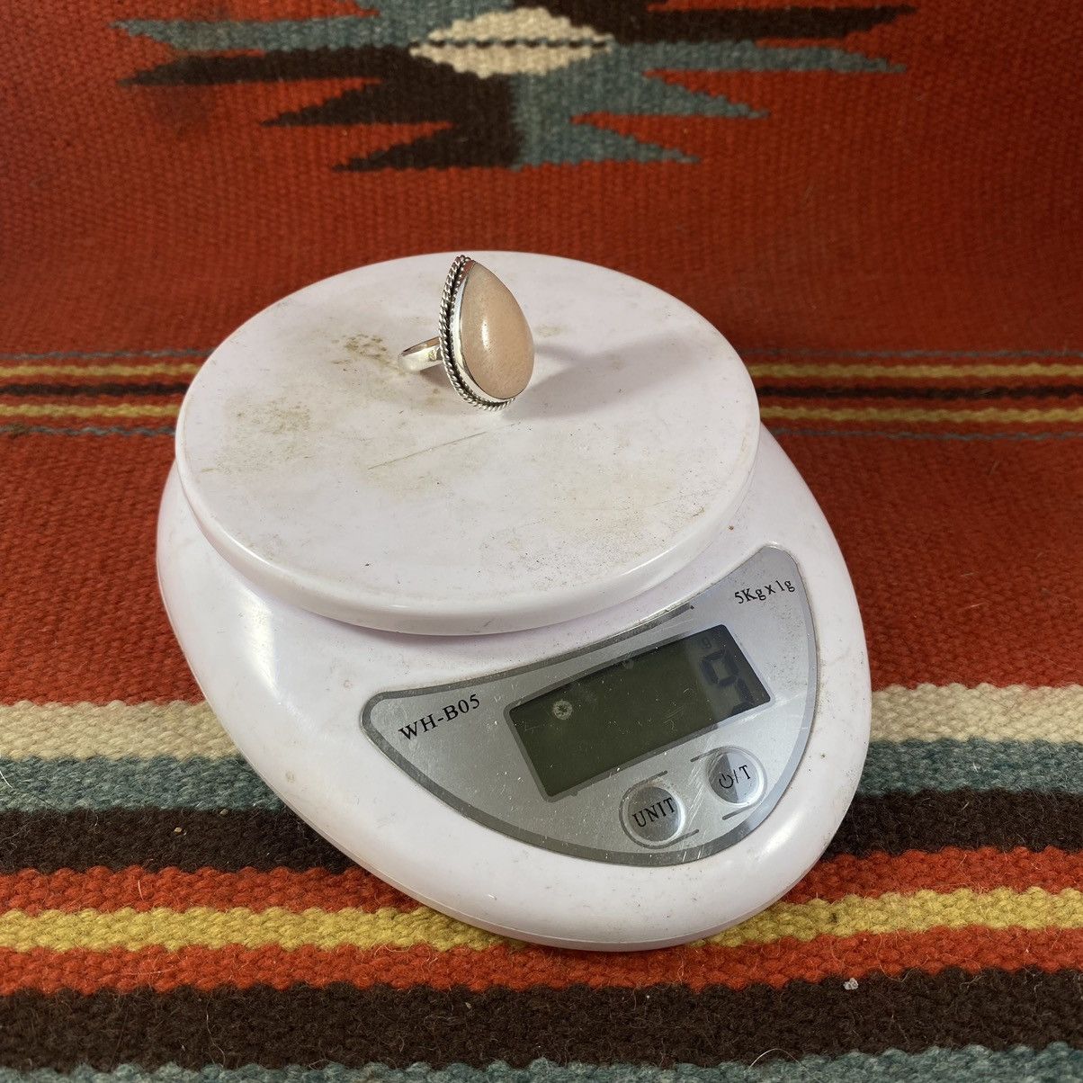 Japanese Brand × Kapital × Vintage Vtg Sterling Silver Chunky Peach Moonstone Teardrop Ring Size ONE SIZE - 11 Thumbnail
