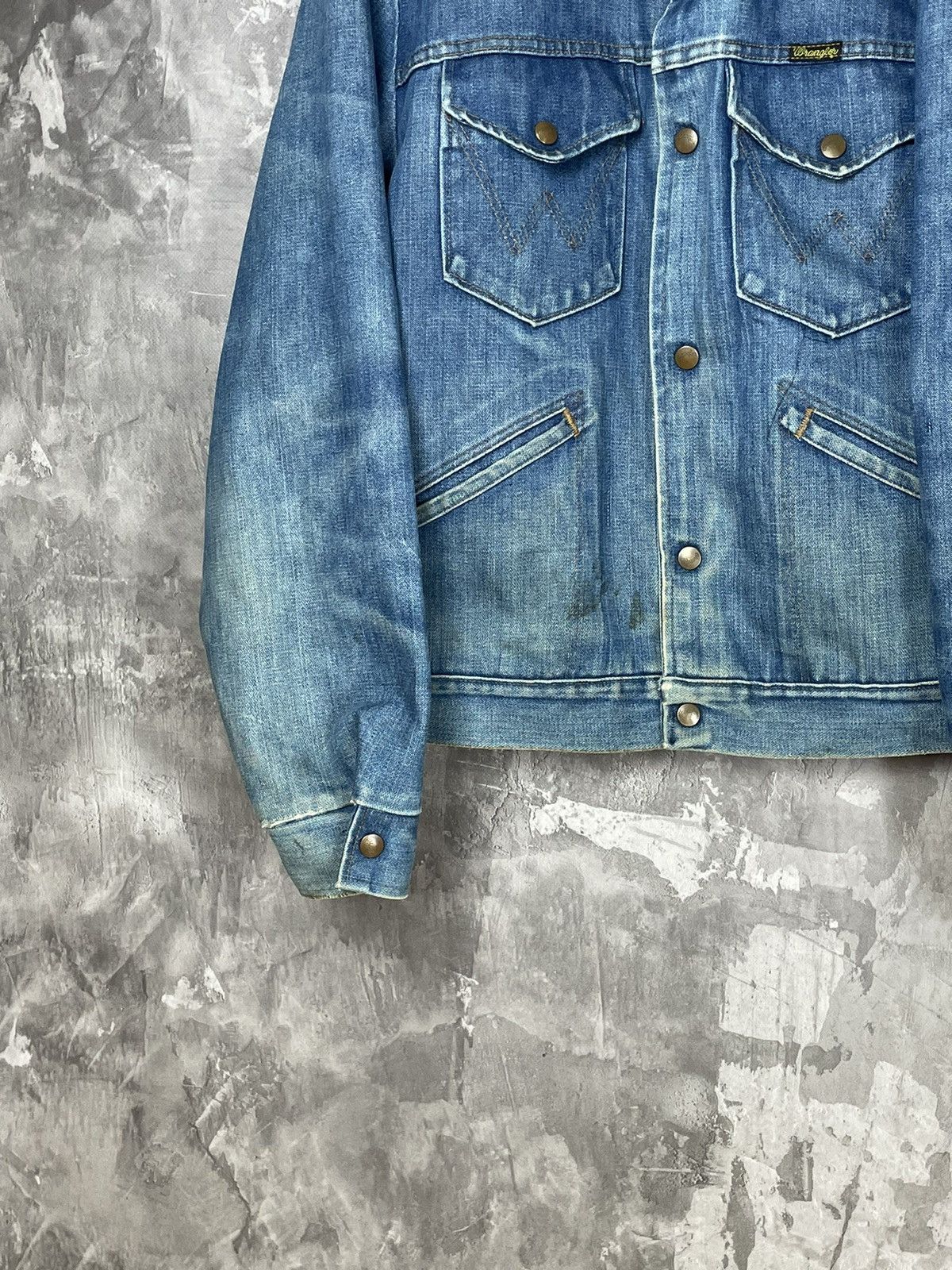 Japanese Brand × Vintage × Wrangler Vintage Wrangler 90s Denim Bomber Jacket Size US XS / EU 42 / 0 - 5 Thumbnail