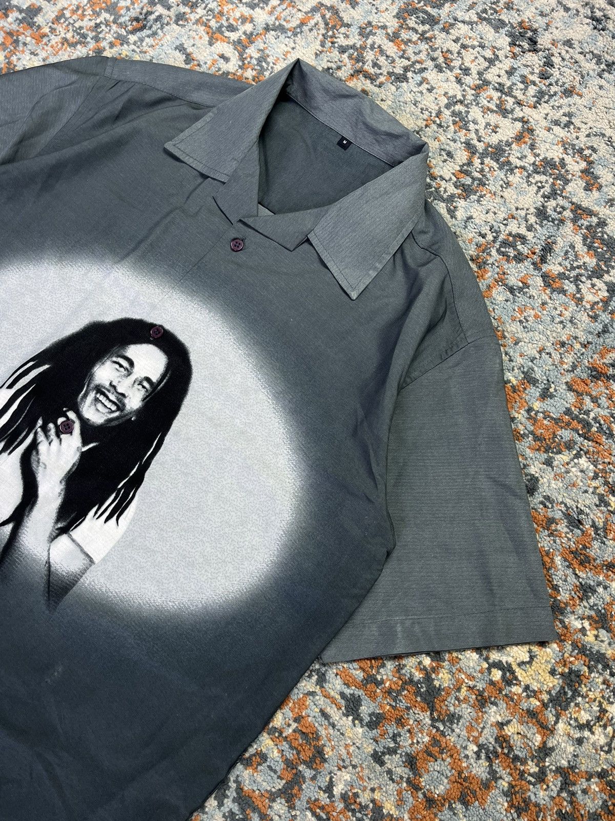 Bob Marley × Vintage Vintage 90s Bob Marley graphic Hawaiian shirt Size US L / EU 52-54 / 3 - 4 Thumbnail