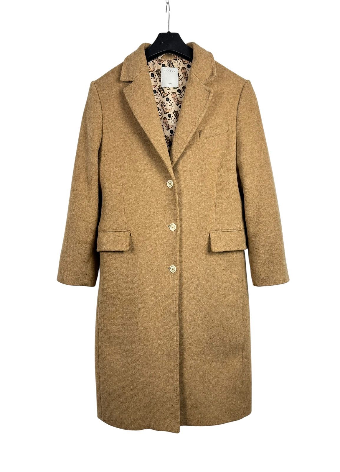 Sandro Sandro Paris Lana Wool Coat Long size 40 Size M / US 6-8 / IT 42-44 - 8 Thumbnail