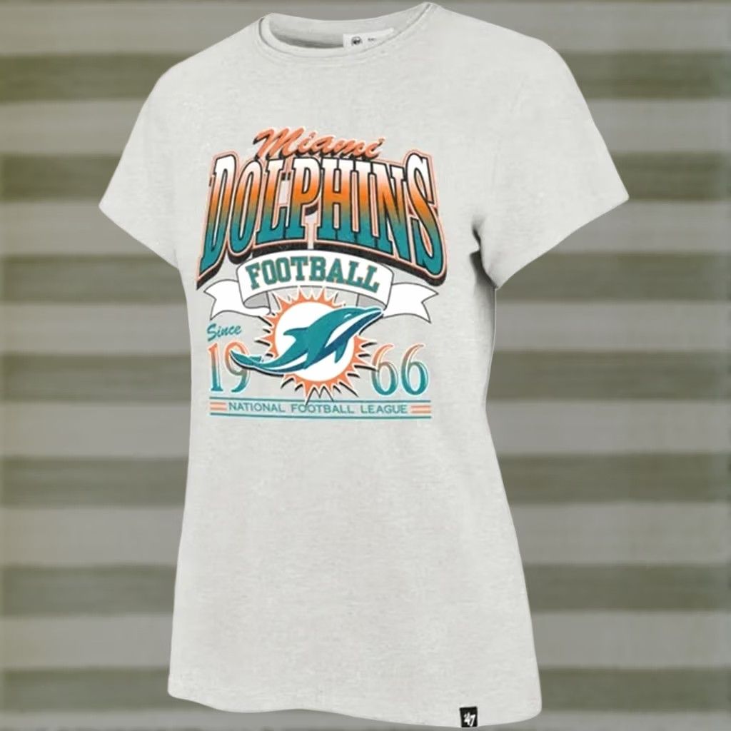 47 NWT 47 Women's Miami Dolphins Rimrocker T-Shirt LARGE - Grey Size L / US 10 / IT 46 - 1 Thumbnail