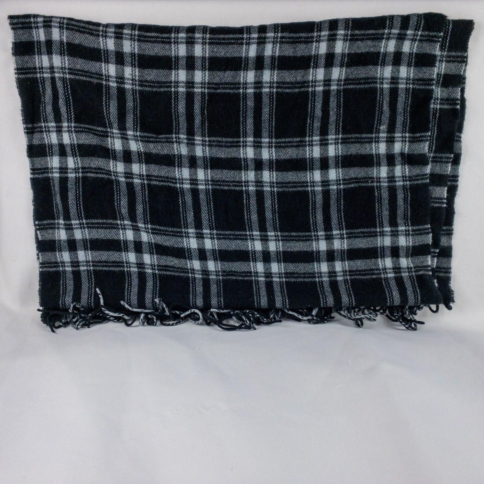 Other Apexx Black Gray Plaid Blanket Scarf Mens Womens One Size Size ONE SIZE - 8 Thumbnail