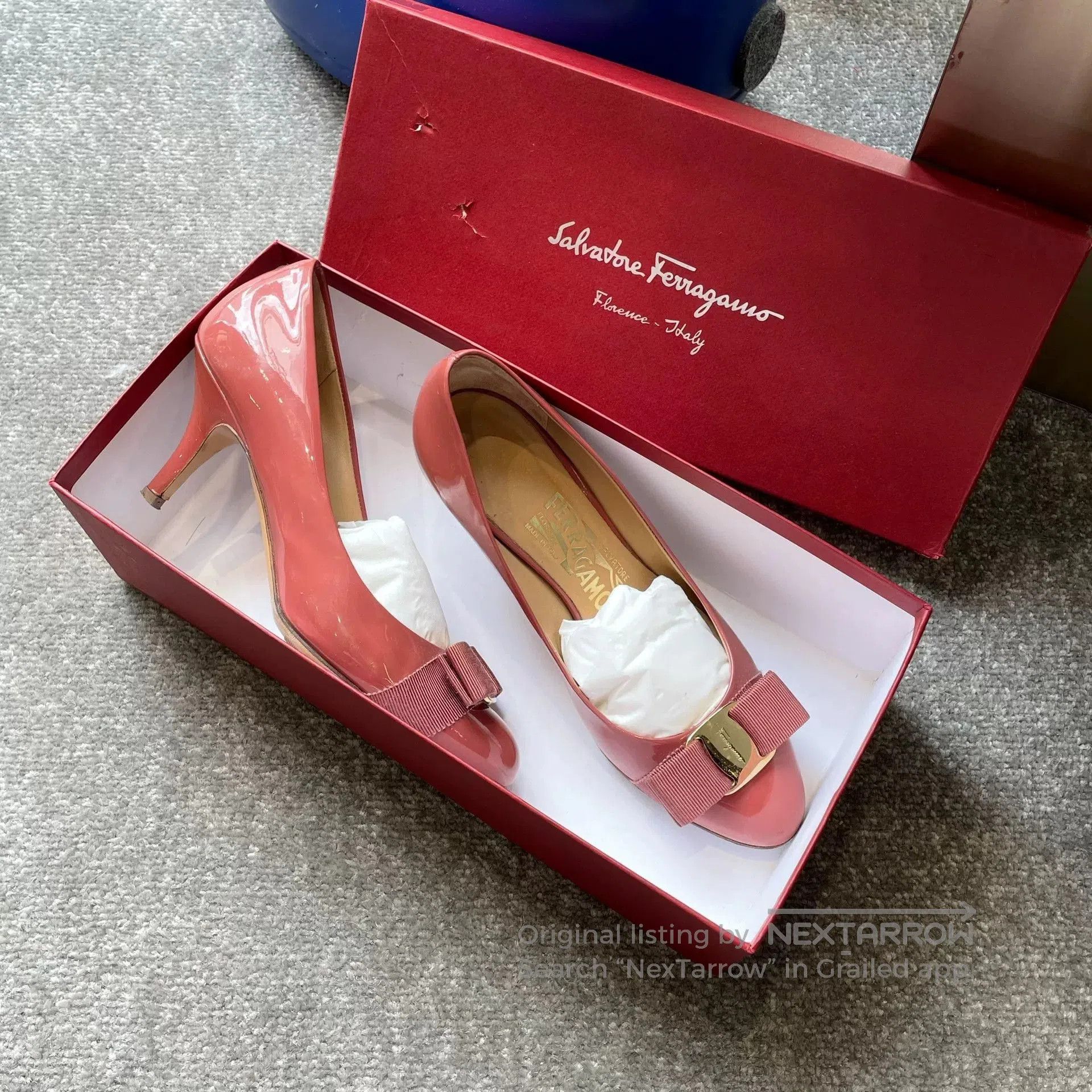Salvatore Ferragamo Ferragamo Magenta Leather High Heels. Size US 5 / IT 35 - 5 Thumbnail