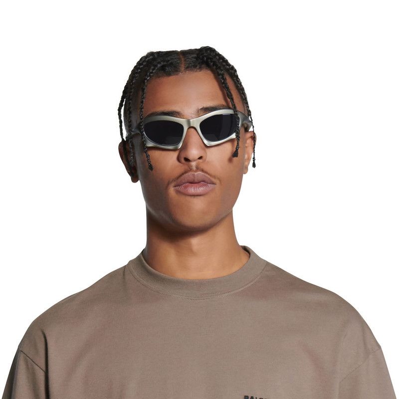 Balenciaga o1tr1nto0426 Size: OS / Bat Rectangle Sunglasses in Silver Size ONE SIZE - 5 Thumbnail