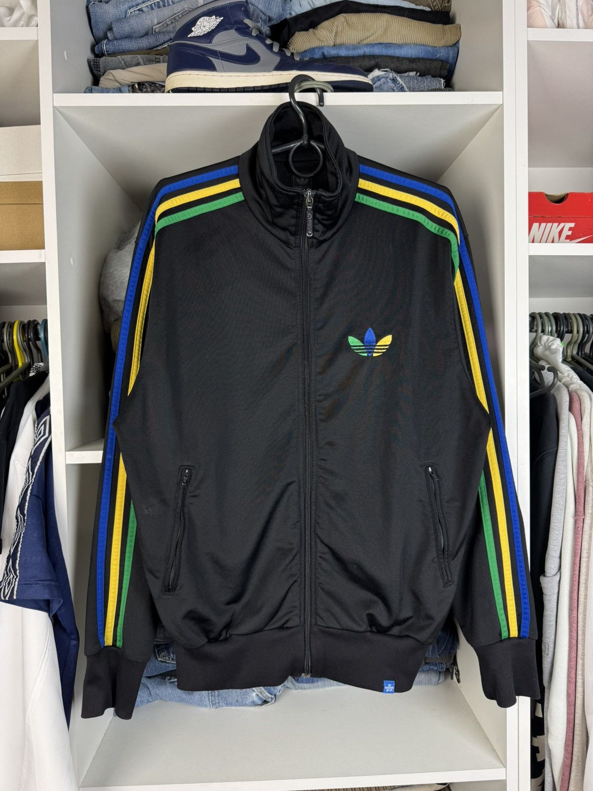 Adidas Vintage Adidas Originals Grun Track Jacket Rasta Black Size US S / EU 44-46 / 1 - 1 Thumbnail
