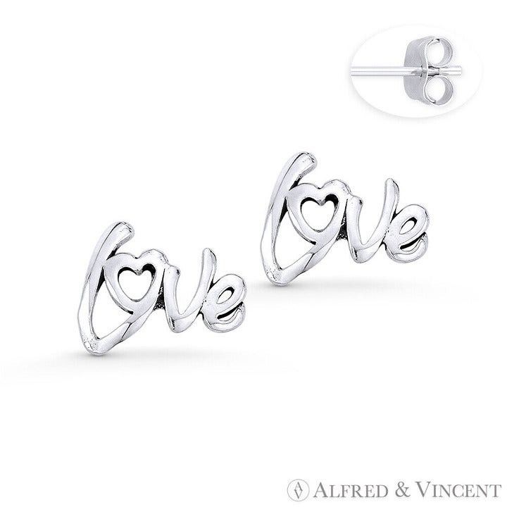 Other "Love" Word Script Charm Stud Earrings Size ONE SIZE - 1 Preview