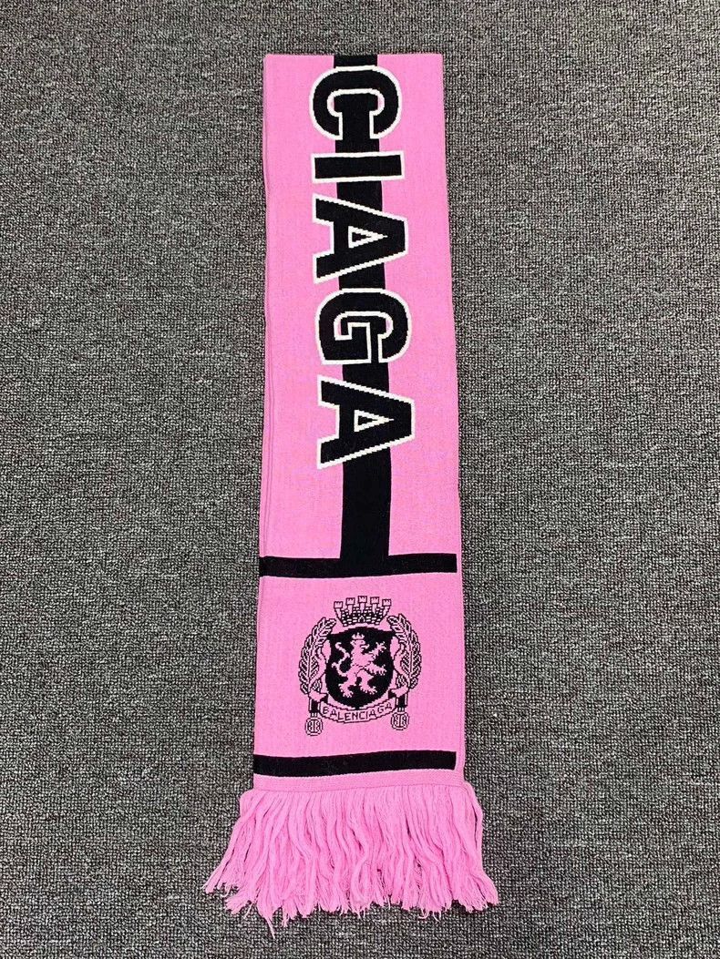 Balenciaga Balenciaga Pink Cashmere Blend Logo Scarf Size ONE SIZE - 2 Thumbnail