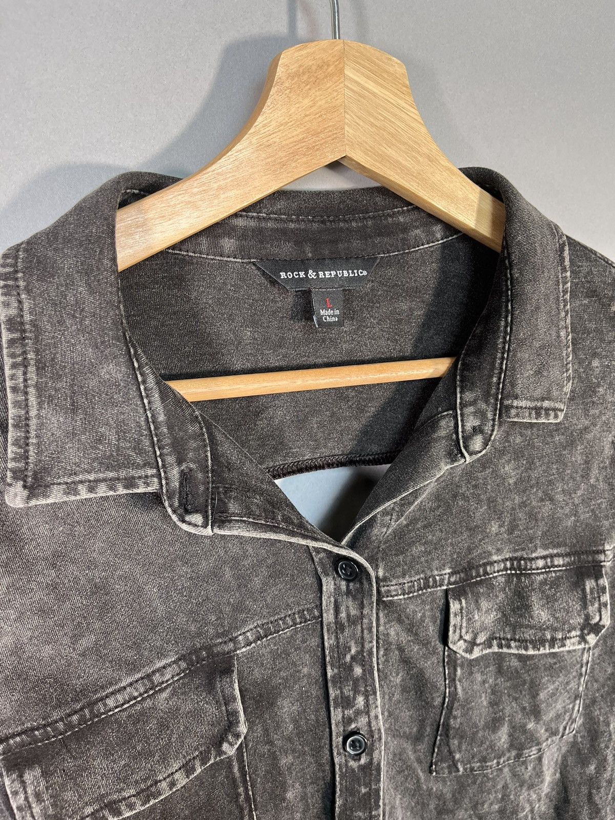 Affliction × Rock & Republic Stone Washed Y2K Rock & Republic Button Up Alternative Shirt Size US L / EU 52-54 / 3 - 2 Thumbnail