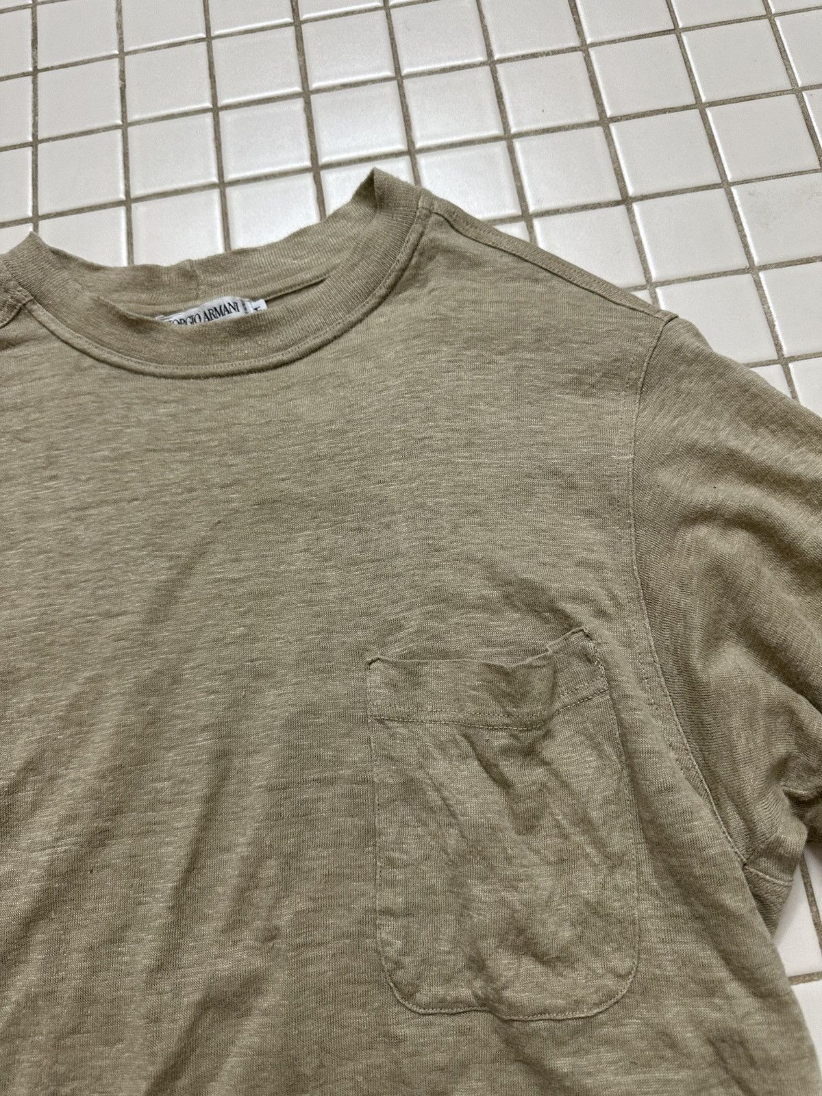 Armani 90s Armani Linen Tee Size US M / EU 48-50 / 2 - 2 Thumbnail