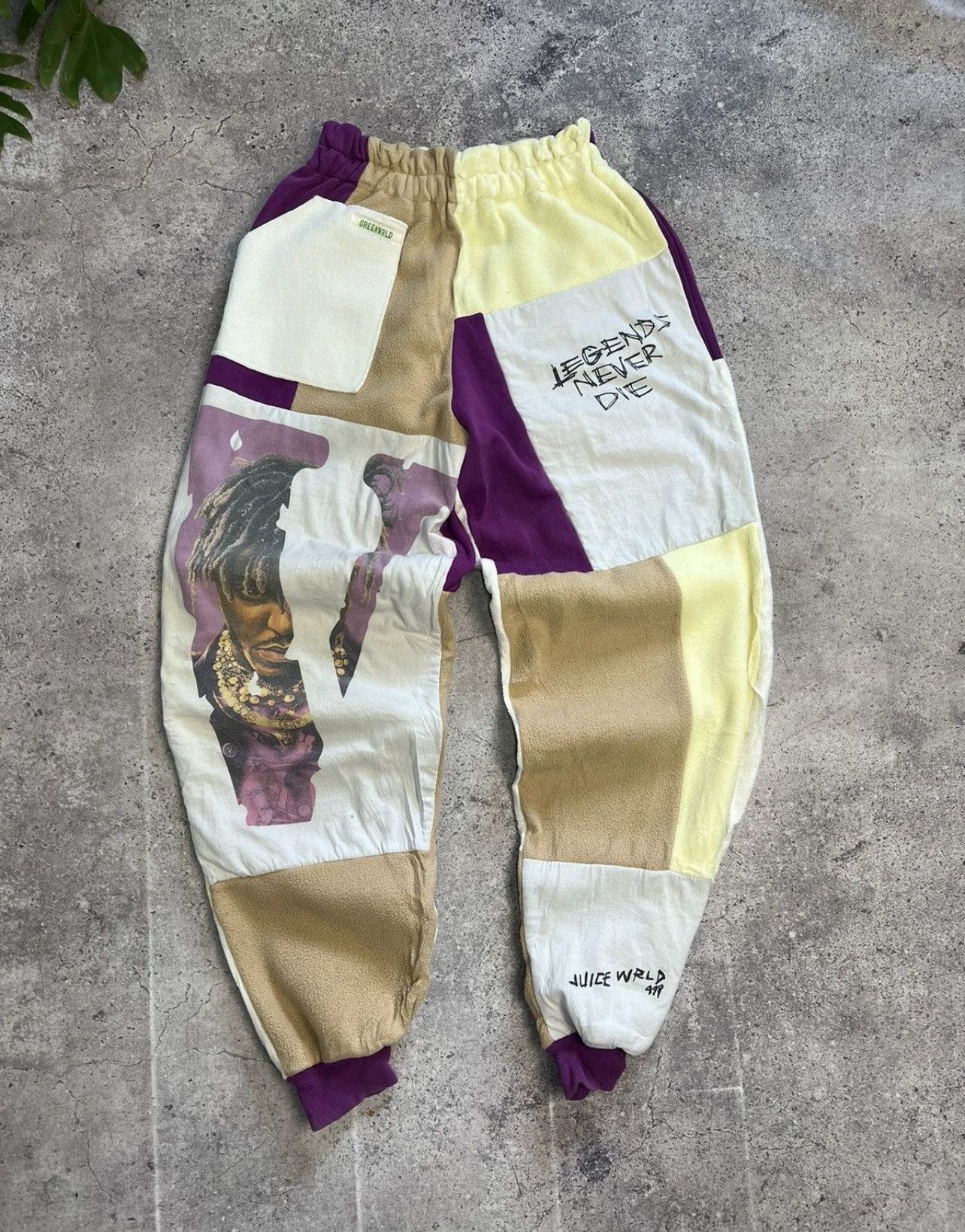 Vintage Vintage y2k Jucie Wrld x Vlone Hand Made Baggy Joggers Pants Size US 33 - 2 Thumbnail