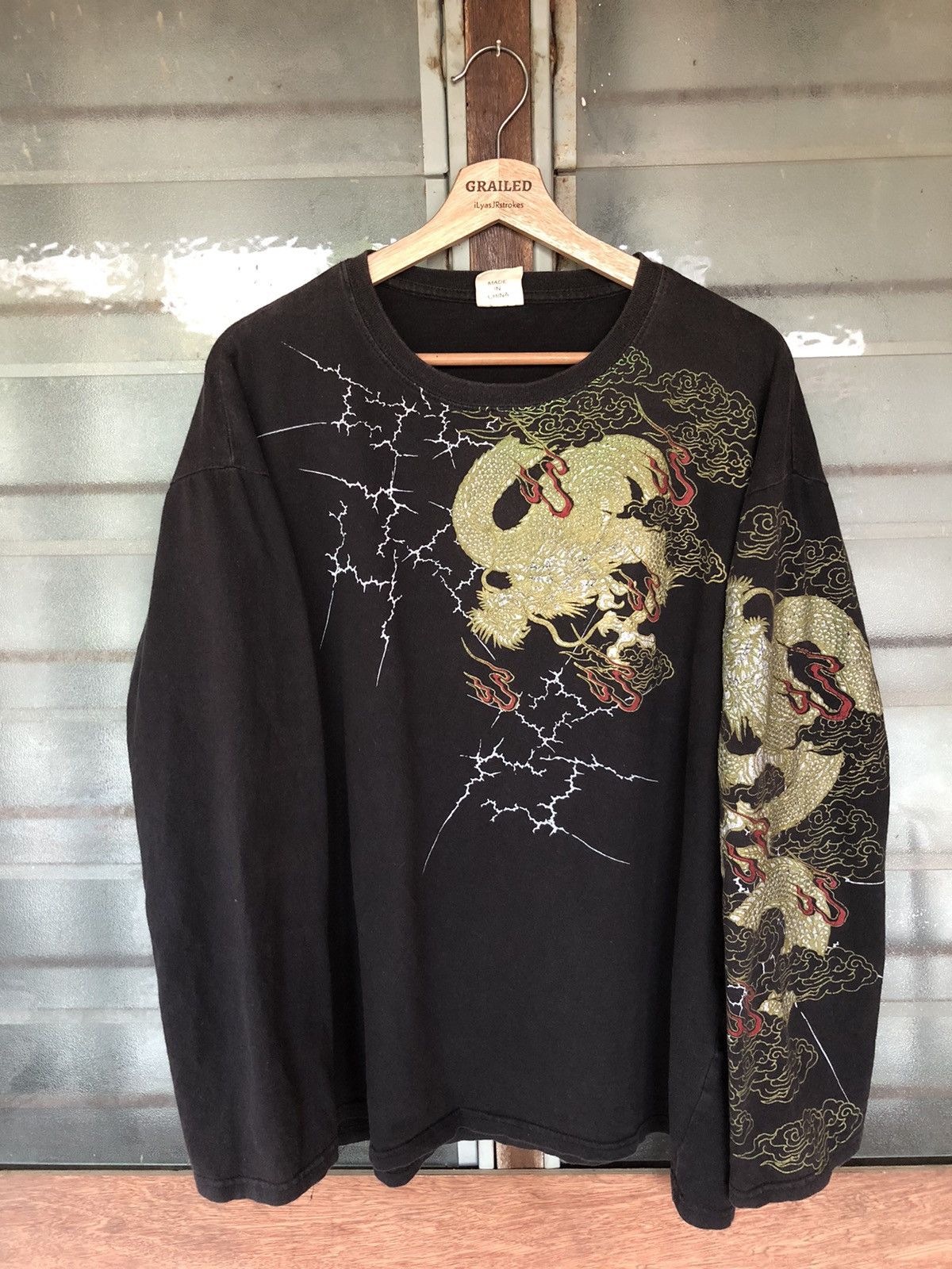 Bullet Noise Vintage Sukajan Dragon Long Sleeve Shirt Tee Size US L / EU 52-54 / 3 - 2 Thumbnail