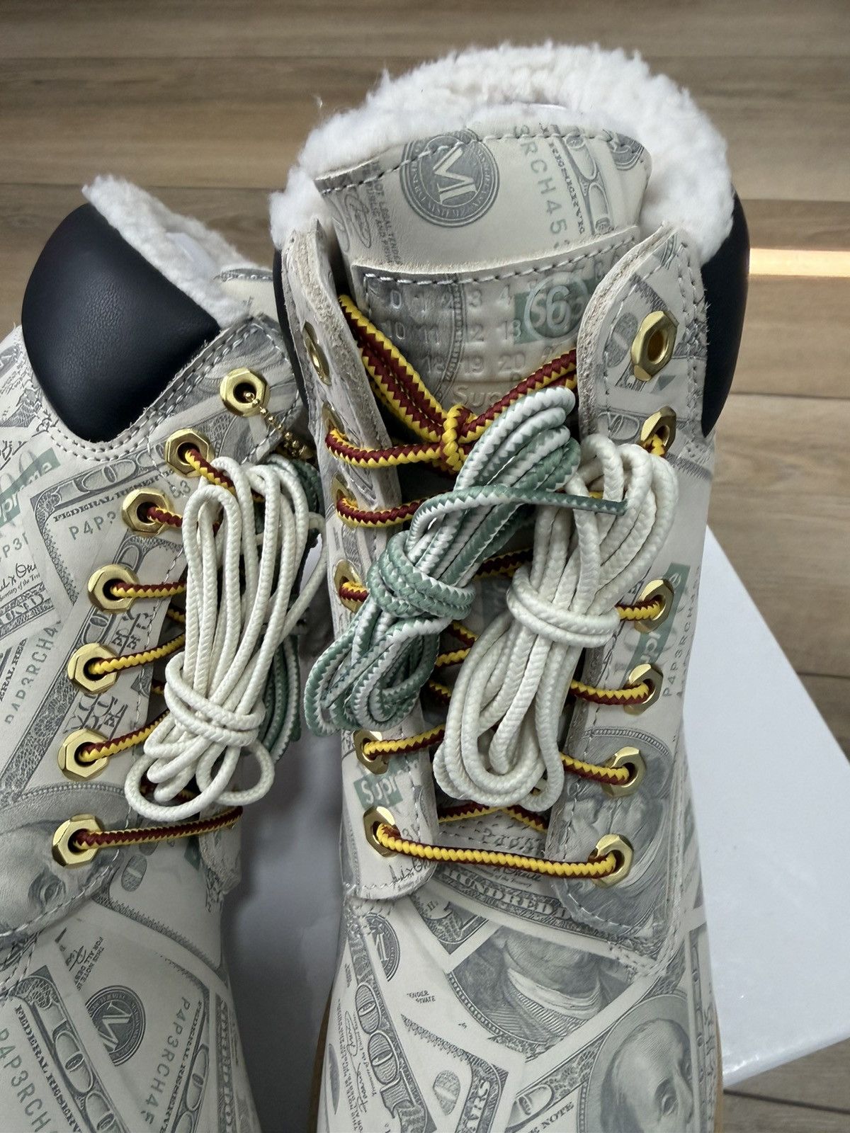 Supreme Supreme X maison margiela timbs MM6 $100 bills Size US 10 / EU 43 - 2 Thumbnail