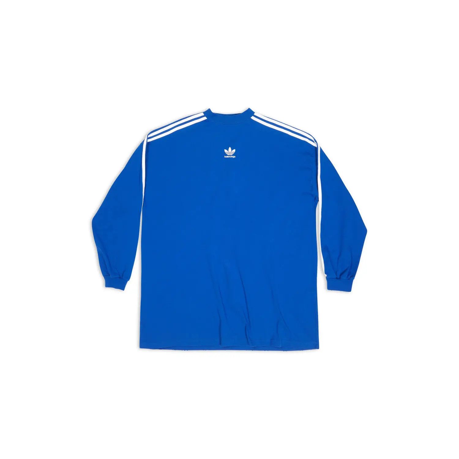 Adidas × Balenciaga o1w1db10824 Oversized Long Sleeve T-Shirt in Blue/White Size US S / EU 44-46 / 1 - 1 Thumbnail