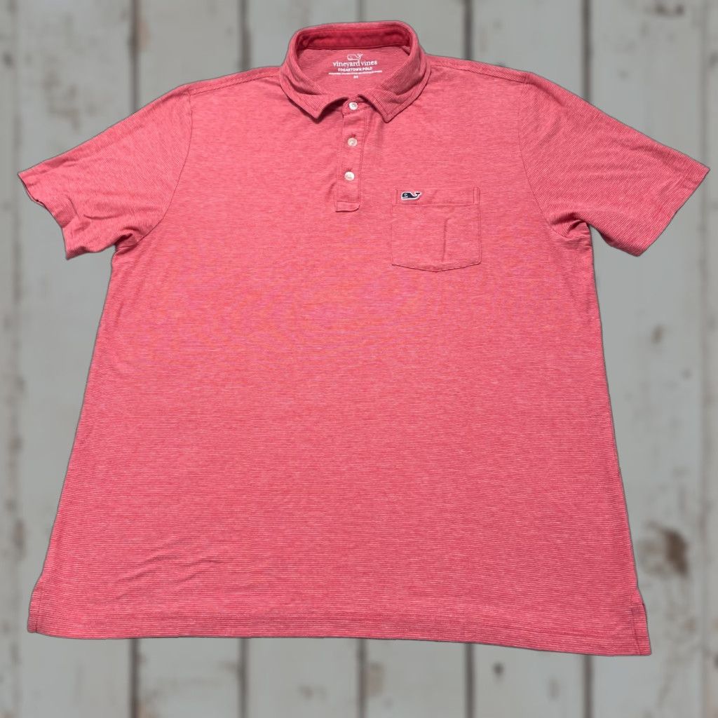 Vineyard Vines Vineyard Vines Edgartown Polo Shirt Mens M Peach Short Sleeve Pocket Whale Polo Size US M / EU 48-50 / 2 - 1 Thumbnail