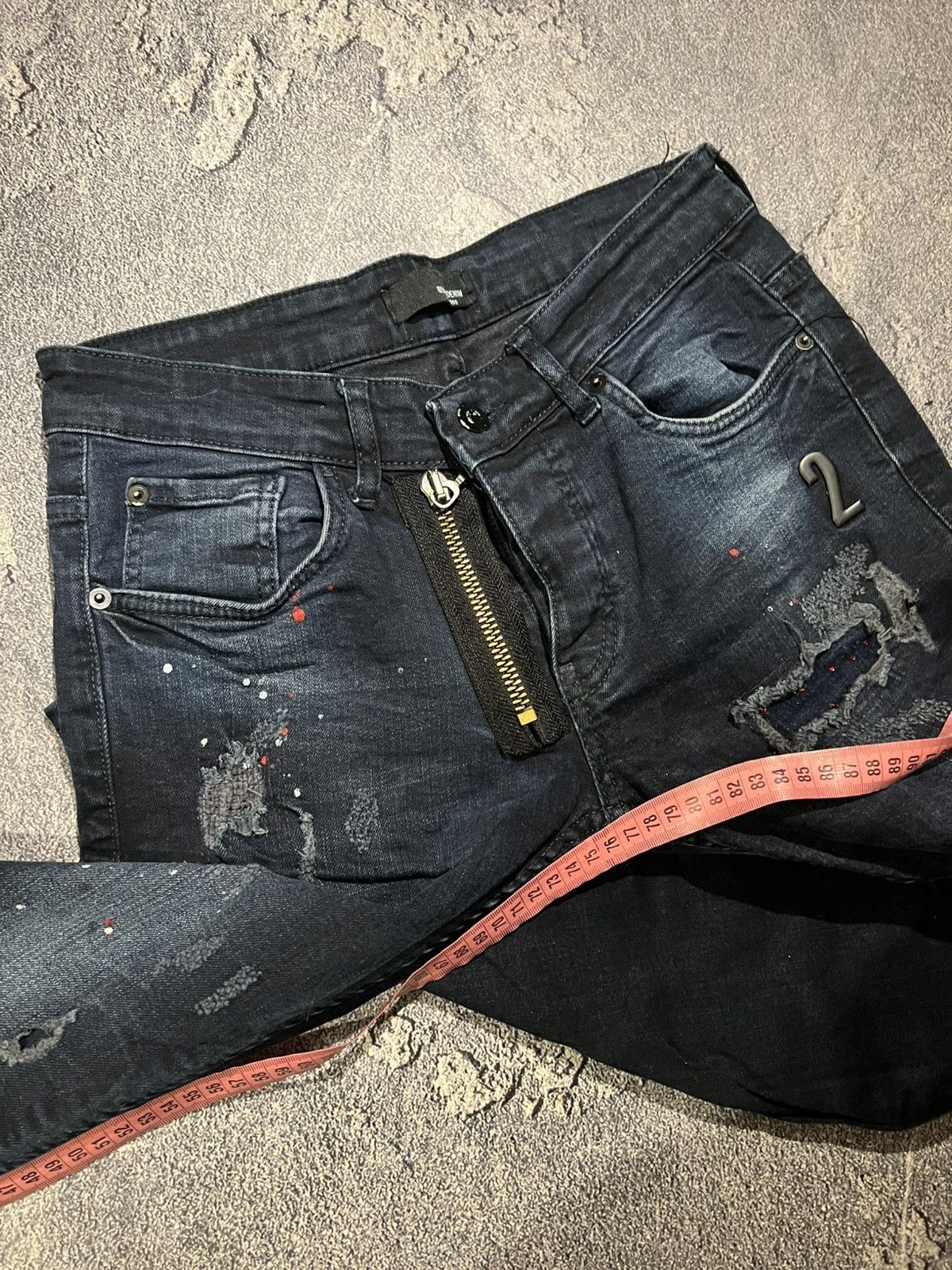 Japanese Brand Underground Dark Avant Garde Jean — Zipper Archive Faded 90 Size US 30 / EU 46 - 8 Thumbnail