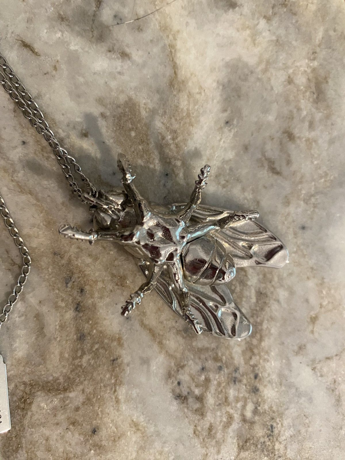 Balenciaga Balenciaga Bug Silver Tone Necklace Size ONE SIZE - 4 Thumbnail