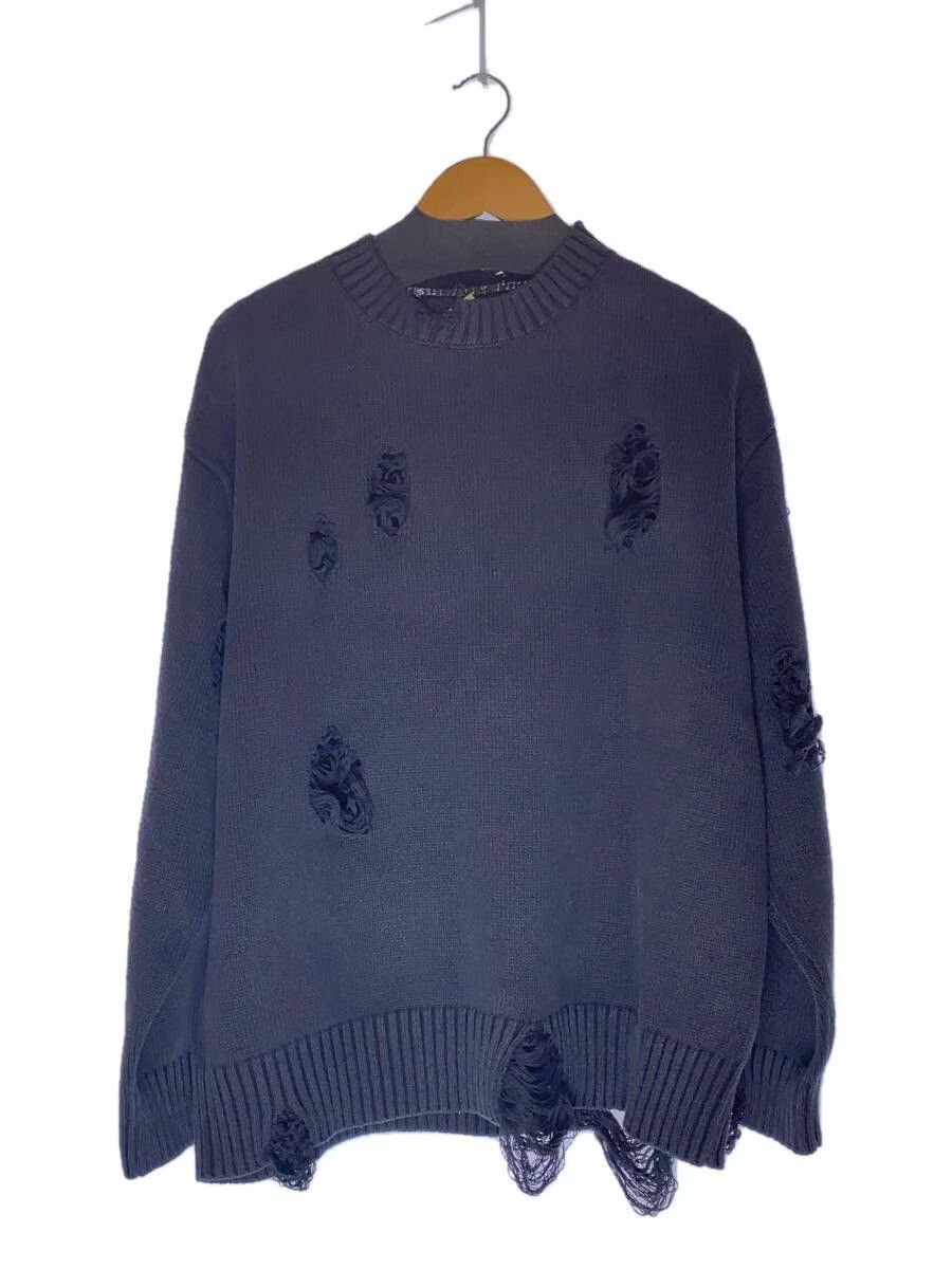 image of Number N Ine Distressed Blow Out Knit Sweater in Black, Men's (Size Large)