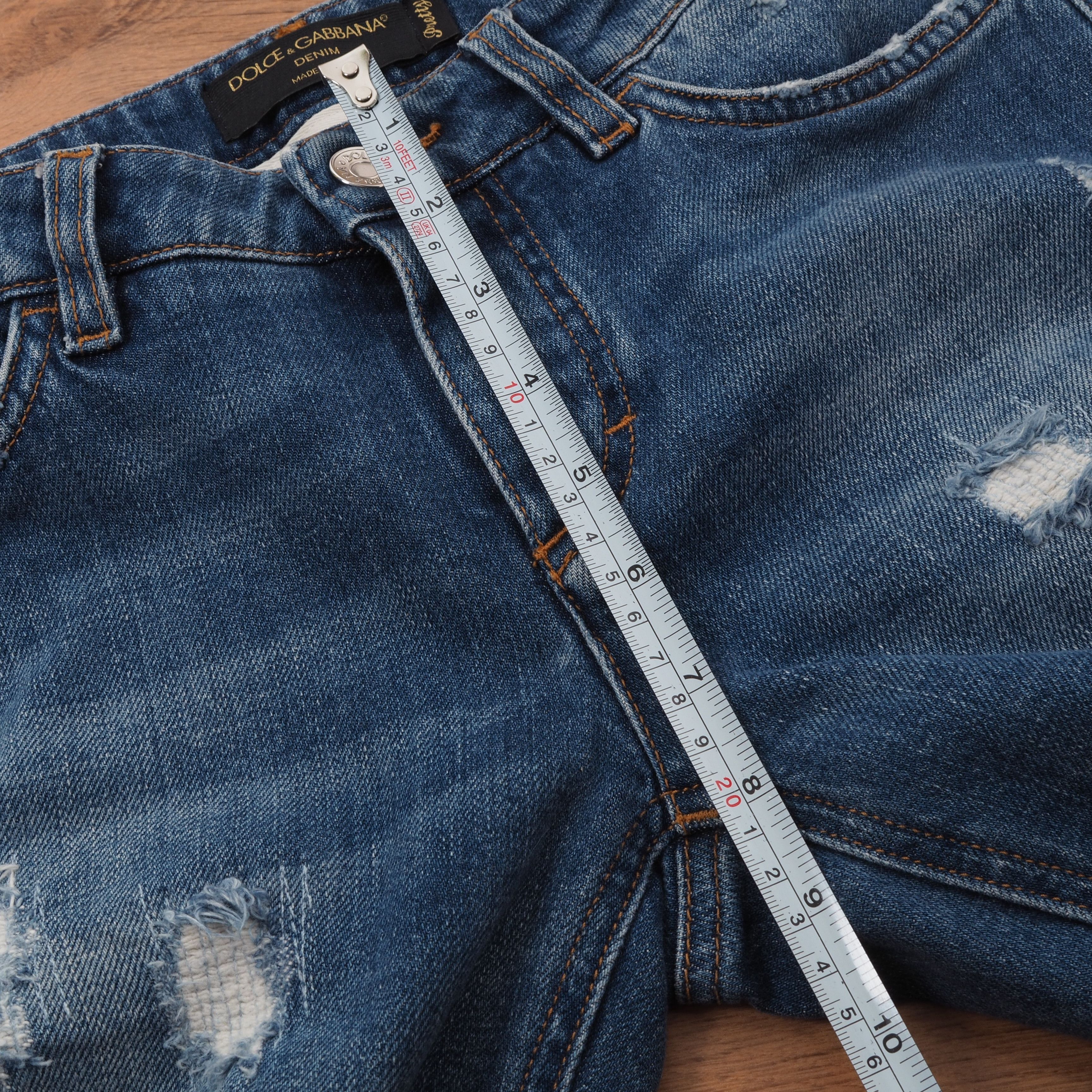 Dolce & Gabbana Dolce & Gabbana Pretty Blue Distress Denim Slim Jeans Size 26" / US 2 / IT 38 - 9 Thumbnail