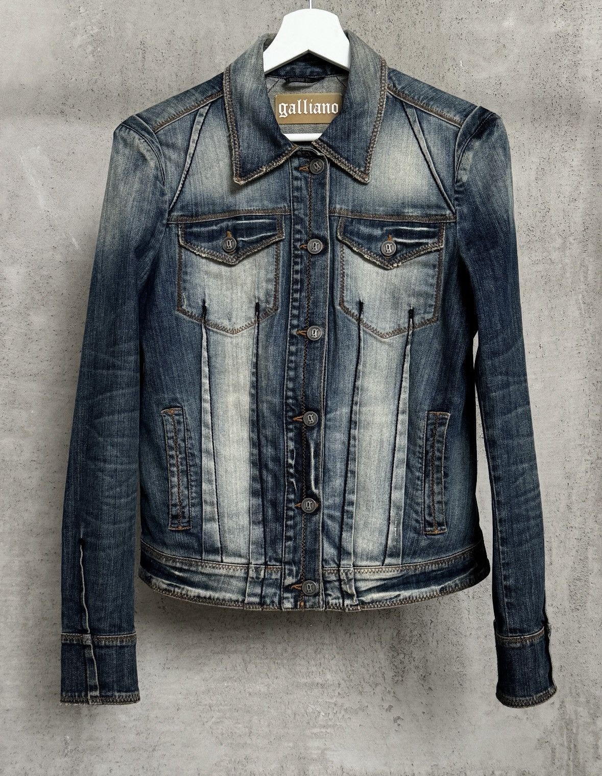 John Galliano Galliano "Cherub & Heraldry" Denim Jacket SS07 Size S / US 4 / IT 40 - 1 Thumbnail