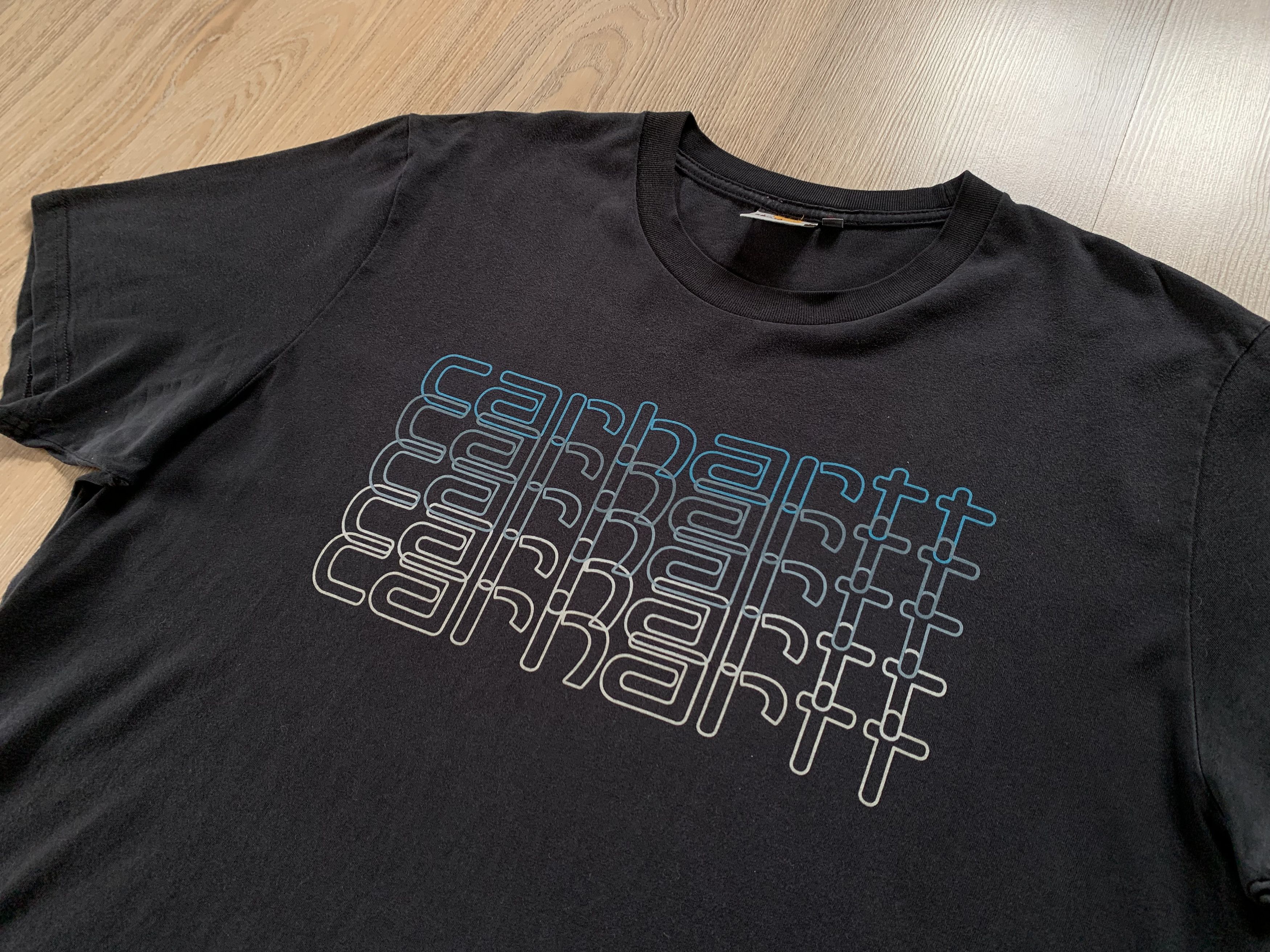 Carhartt × Vintage Vintage Carhartt Fade Script Multi Logo Cotton T-Shirt Size US XL / EU 56 / 4 - 4 Thumbnail