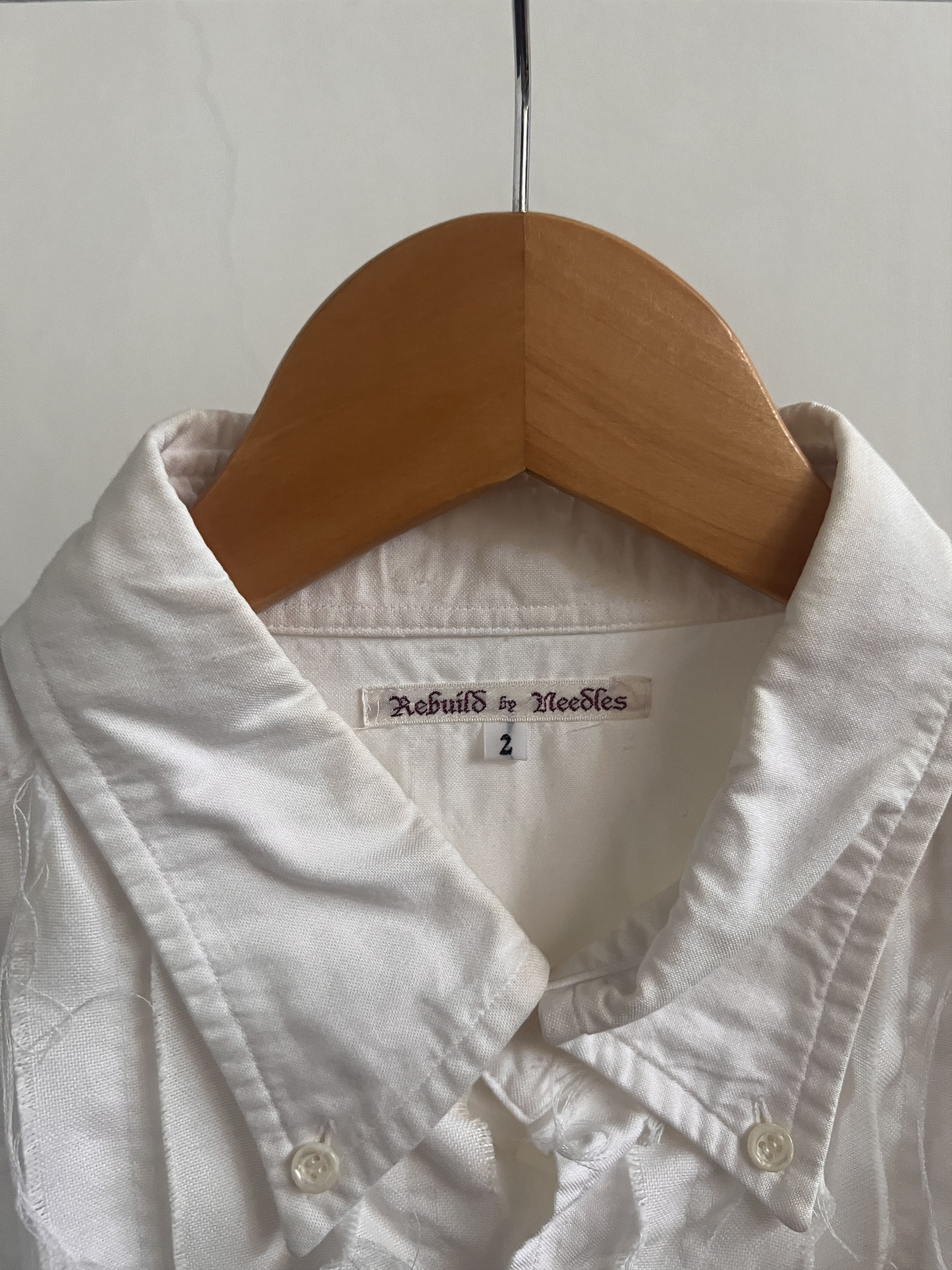 Needles × Nepenthes Rebuild by Needles 7 Cut Oxford White Frill Long Dress Shirt Size US L / EU 52-54 / 3 - 4 Thumbnail