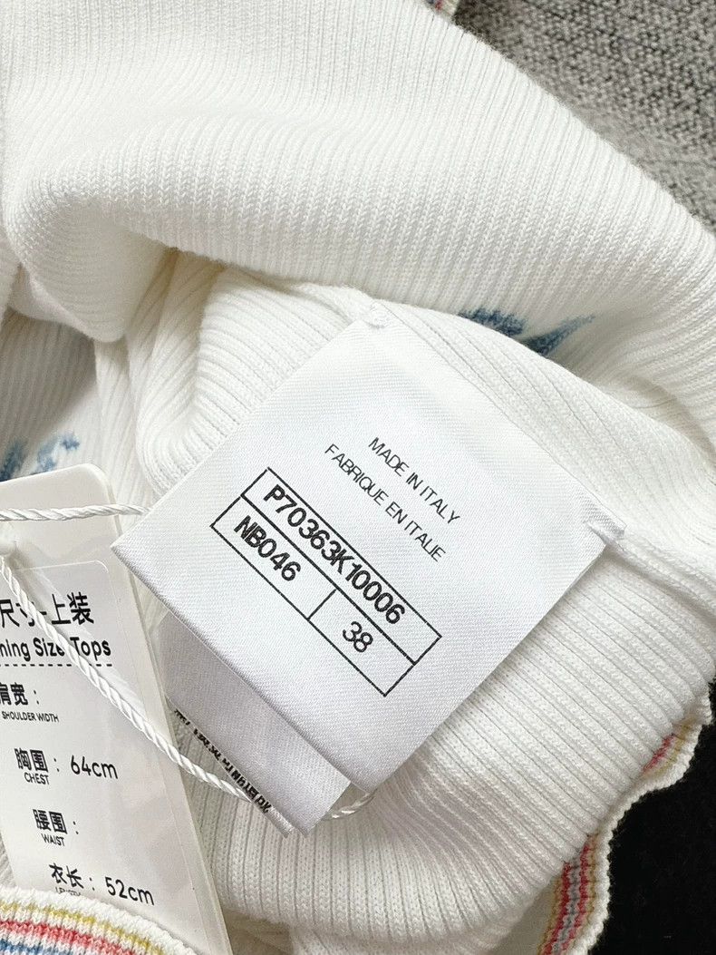 Chanel Chanel 21C White Butterfly Camellia Logo Pattern Knitted V Size XS / US 0-2 / IT 36-38 - 5 Thumbnail