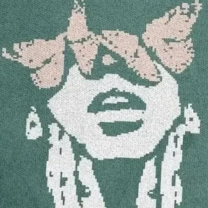Designer × Japanese Brand Unisex Butterfly Printed Round Neck Knitted Sweater Size US XL / EU 56 / 4 - 4 Thumbnail