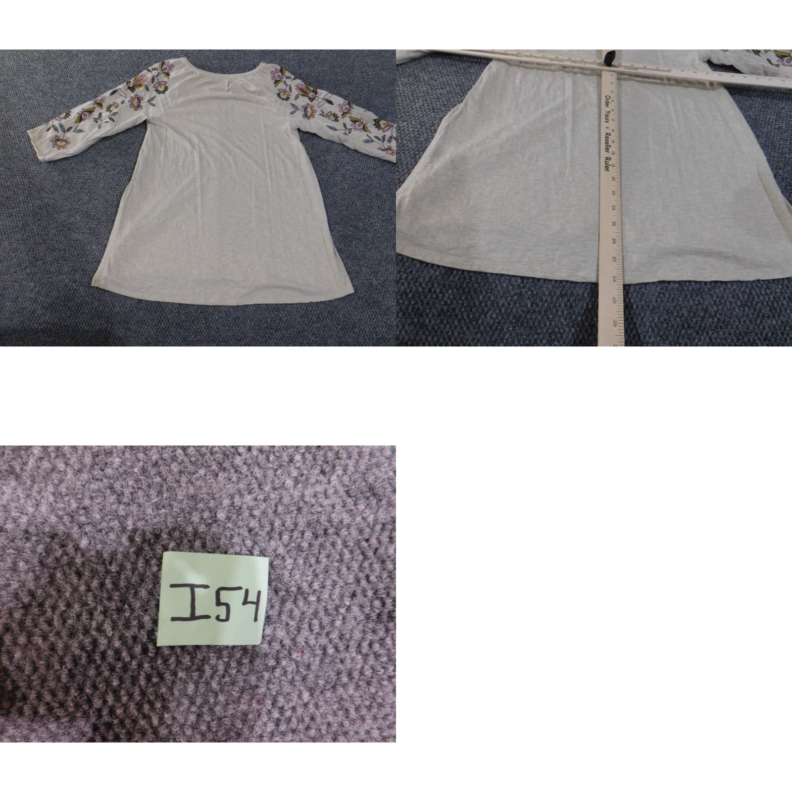 J. Jill J. Jill Blouse Shirt Womens Small Beige Floral Embroidered Knit V-Neck Cap Sleeve Pullover Casual Size S / US 4 / IT 40 - 9 Thumbnail