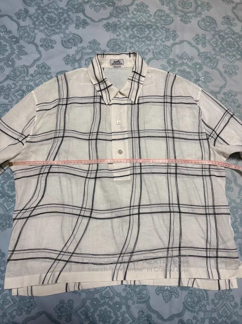 Hermes Hermes Linen Jacket Shirt, 100% Linen, Classic Pattern, St Size US XXS / EU 40 - 4 Thumbnail