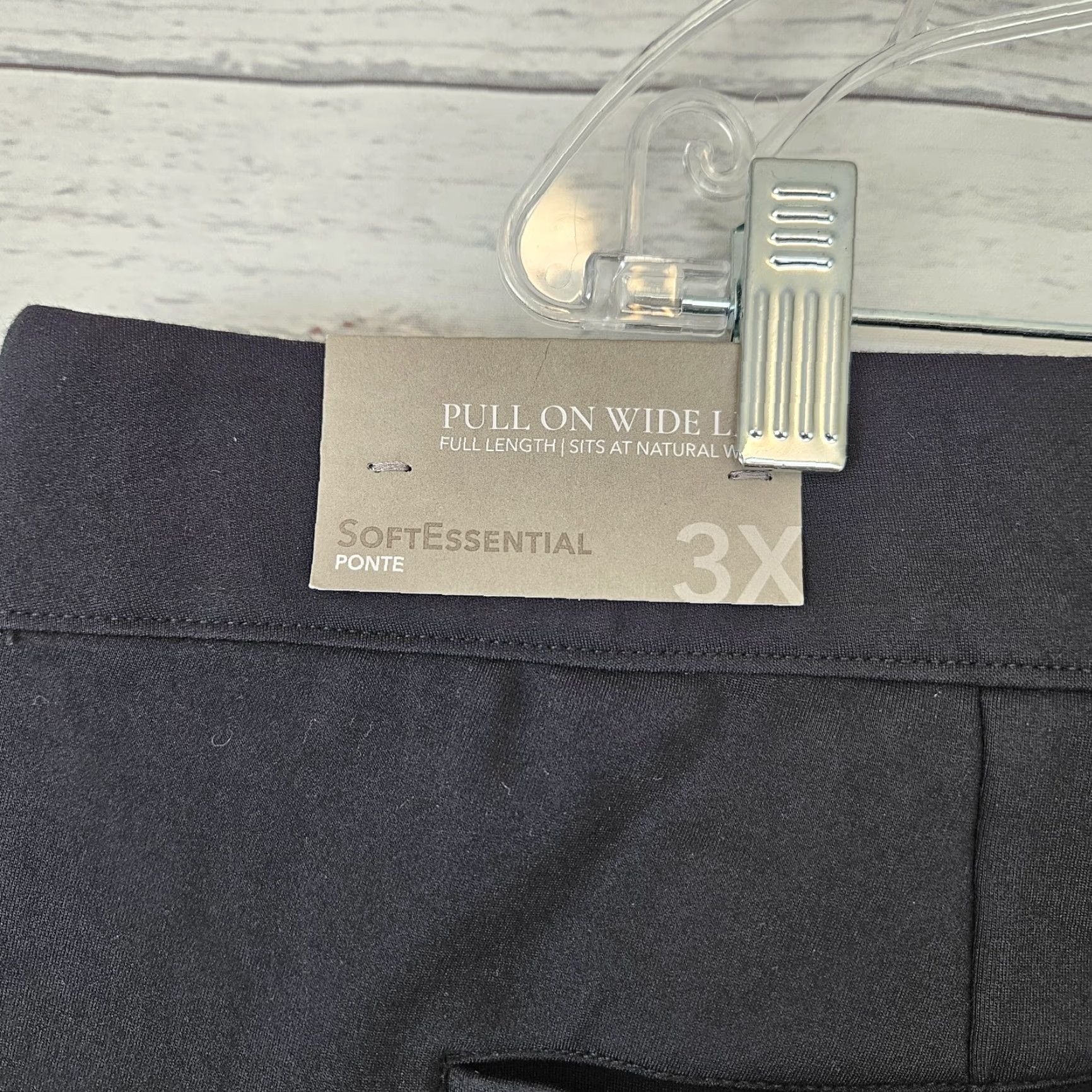 Soft Surroundings VINTAGE? No — Soft Surroundings Womens Pull On Ponte Pants Black 3X Wide-Leg High Rise Dress Pants Size 40" / US 18 - 6 Thumbnail