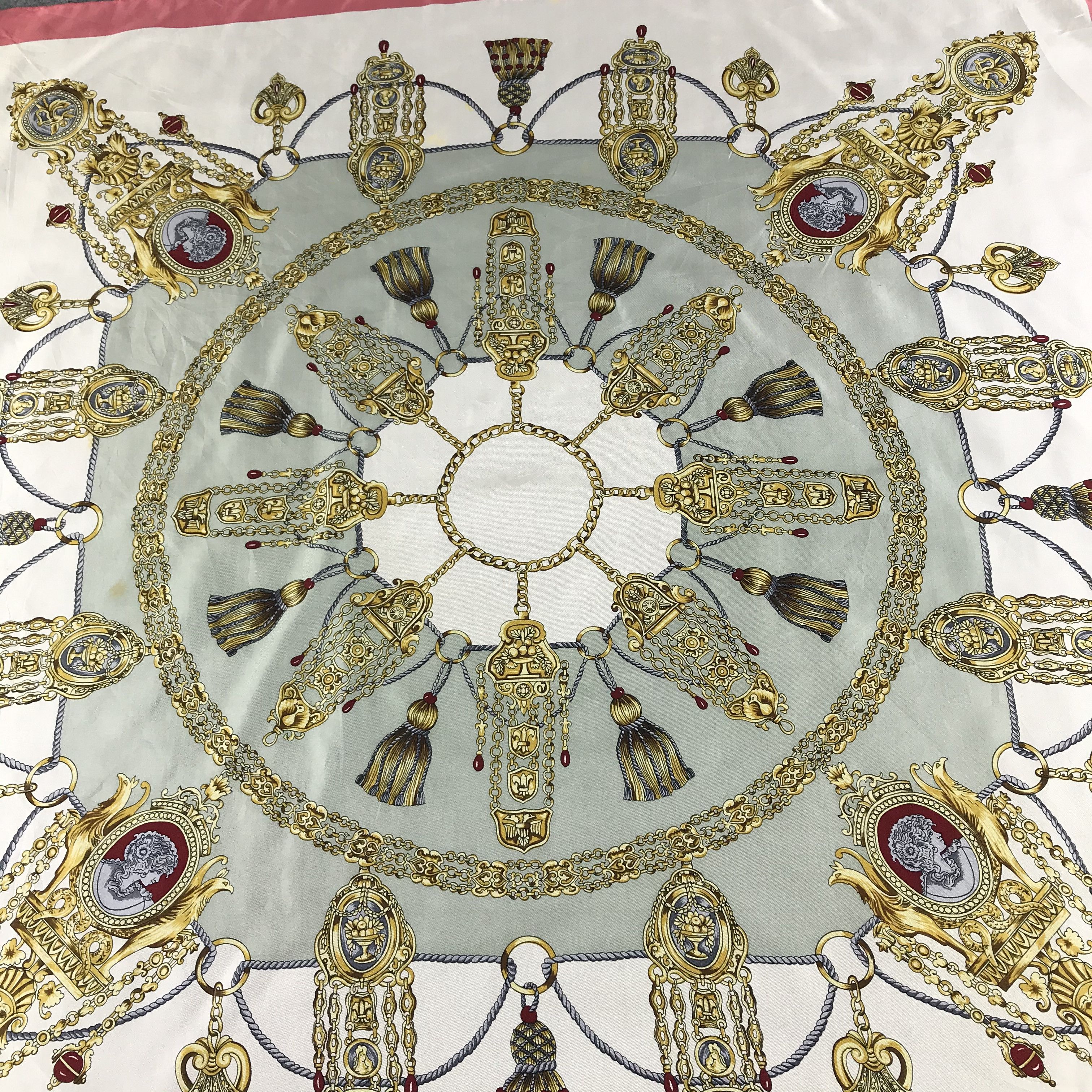 Vintage Luxury Design Vintage Silk Scarf M44 Size ONE SIZE - 4 Thumbnail