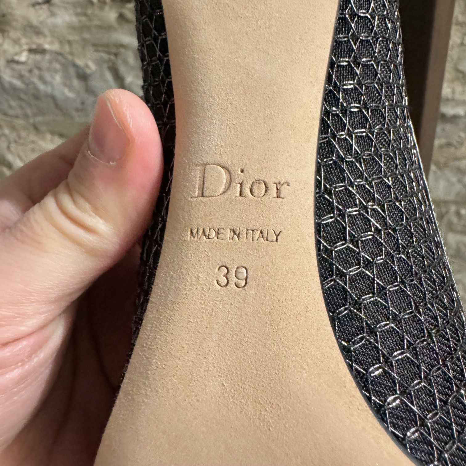 Dior Dior Silver Black Metallic Mesh Pointy Pumps Size US 9 / IT 39 - 9 Thumbnail