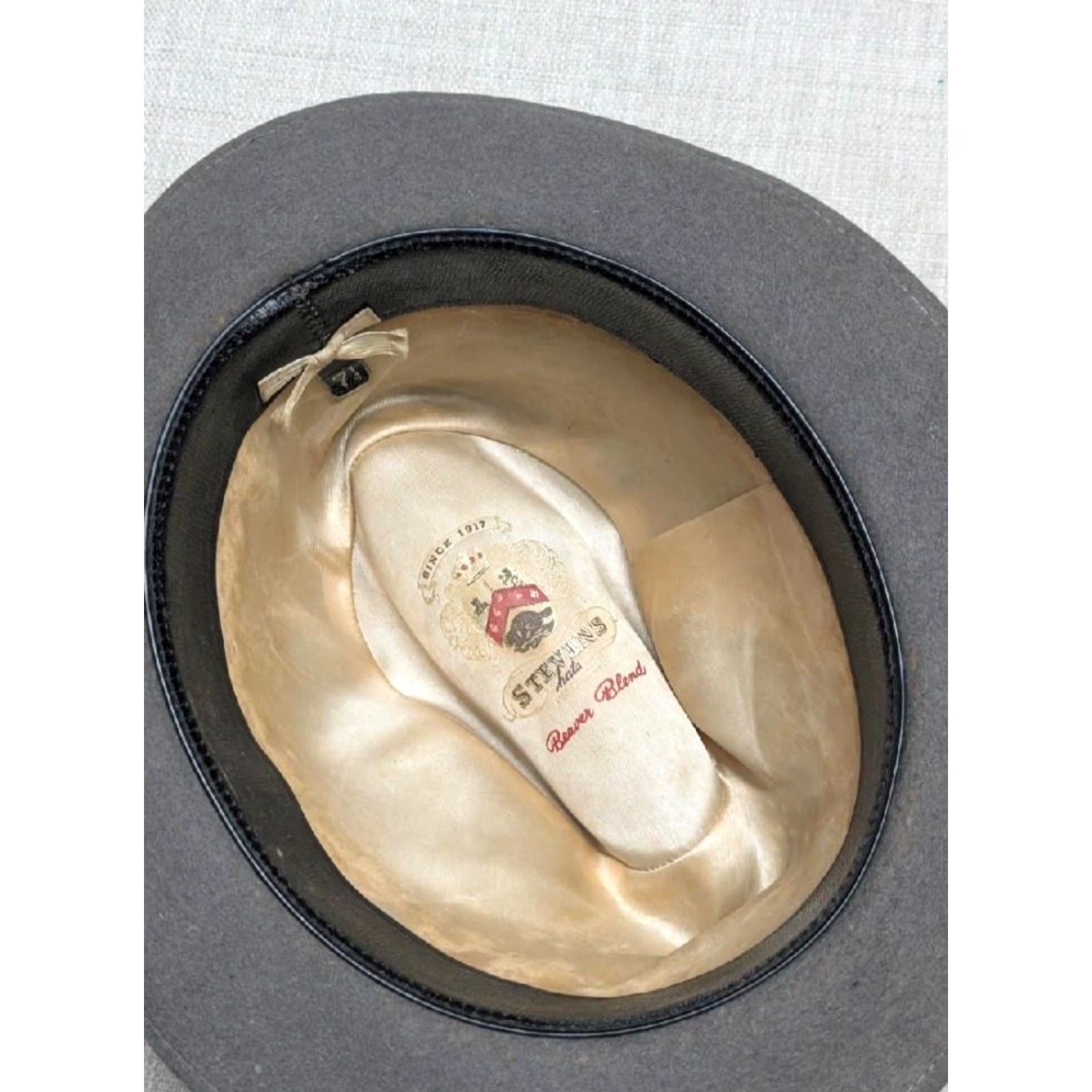 Vintage VINTAGE Stevens Fedora Hat Men Gray fur felted Beaver Blend 7-1/4 58cm height 4.5 brim 2"HS Size ONE SIZE - 4 Thumbnail