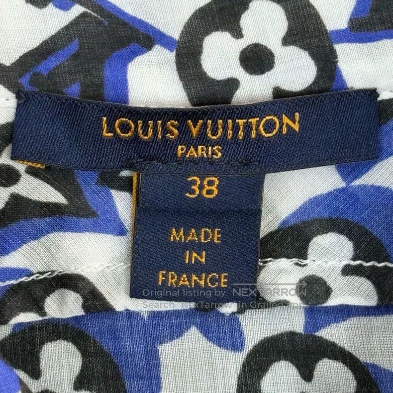 Louis Vuitton Louis Vuitton Blue shirt with full logo shirt Size XS / US 0-2 / IT 36-38 - 5 Thumbnail